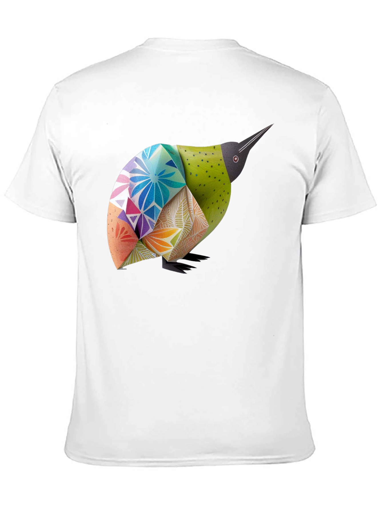 Black Geometric Bird Graphic Black T-Shirt view 11