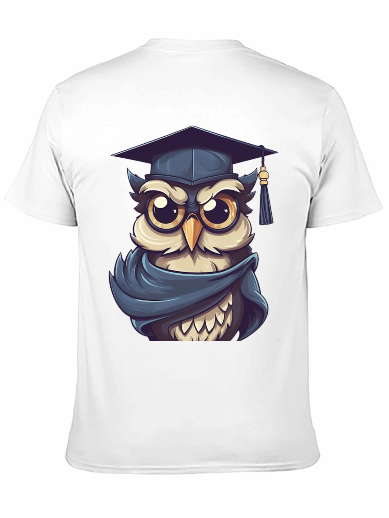Black Graduation Owl Graphic Tee - Black Cotton Blend view 11