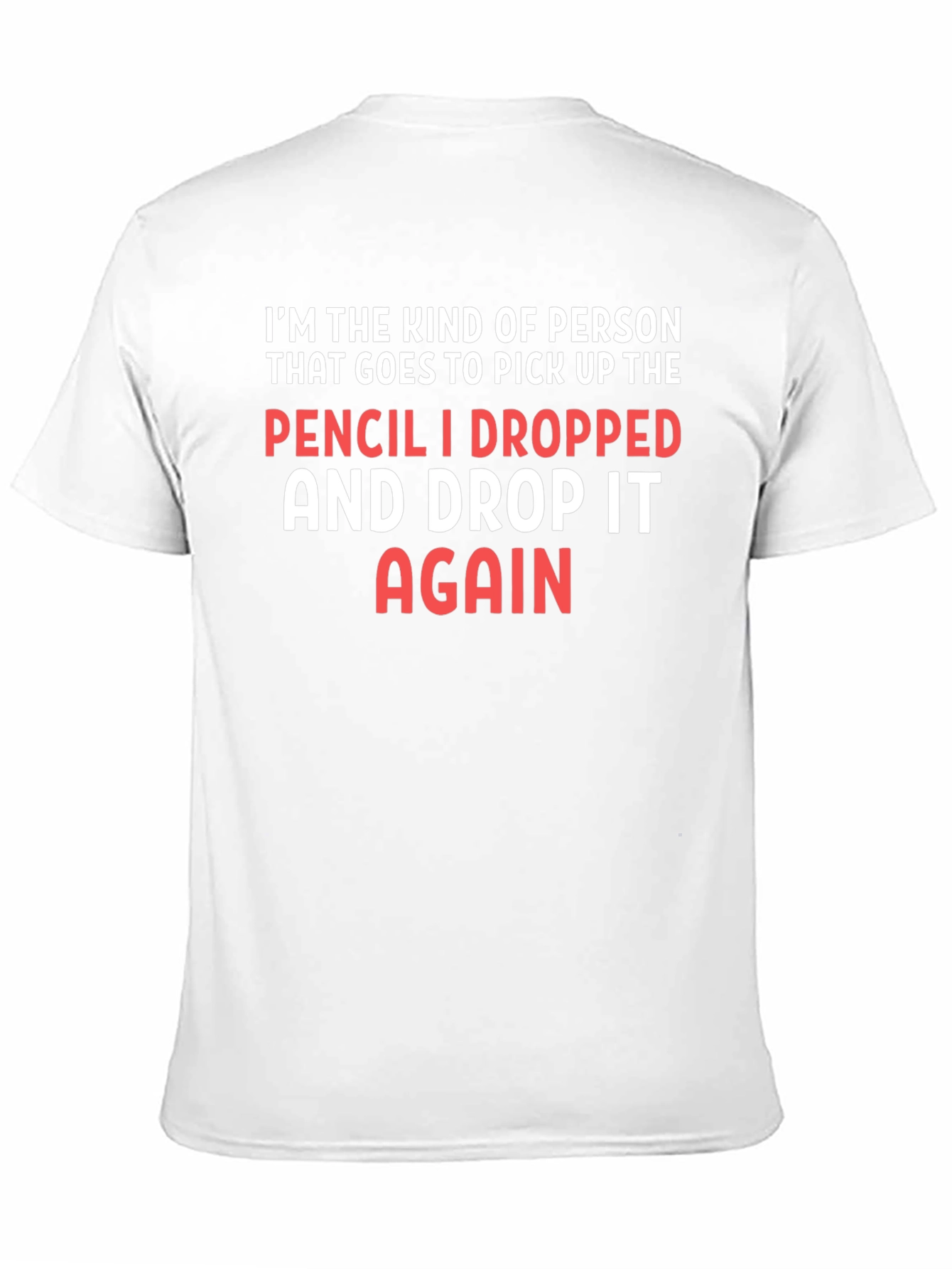 Black Funny Pencil Dropping T-Shirt view 11