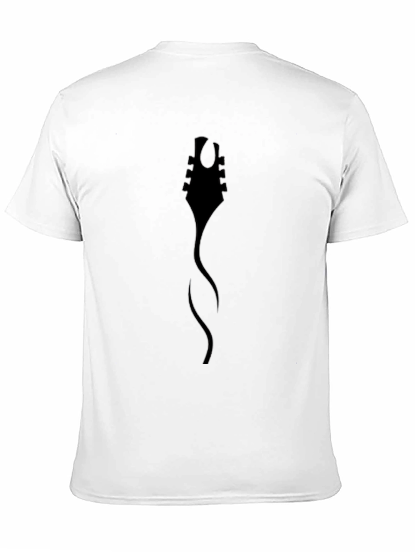 Black Black T-Shirt with Abstract Guitar Design view 11