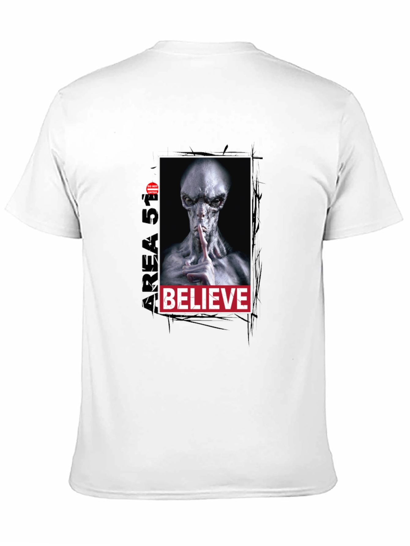 Black Area 51 Believe Alien Graphic Tee view 11