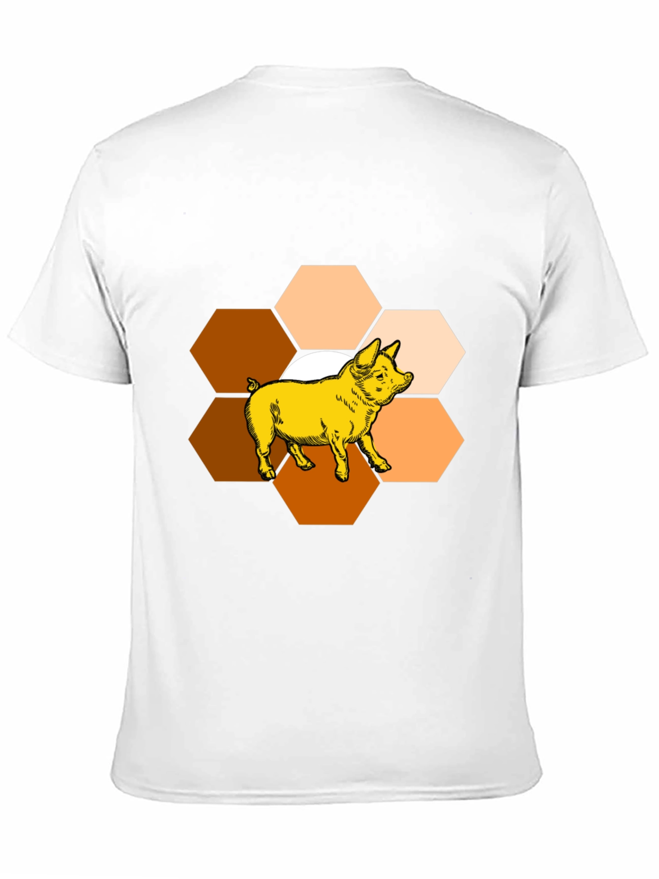 Black Honeycomb Pig Graphic Tee - Unique Design view 11