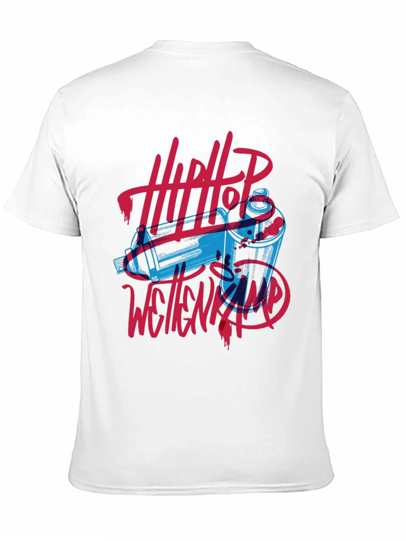 Hip Hop Spray Paint Art Graphic Tee - Black - 11