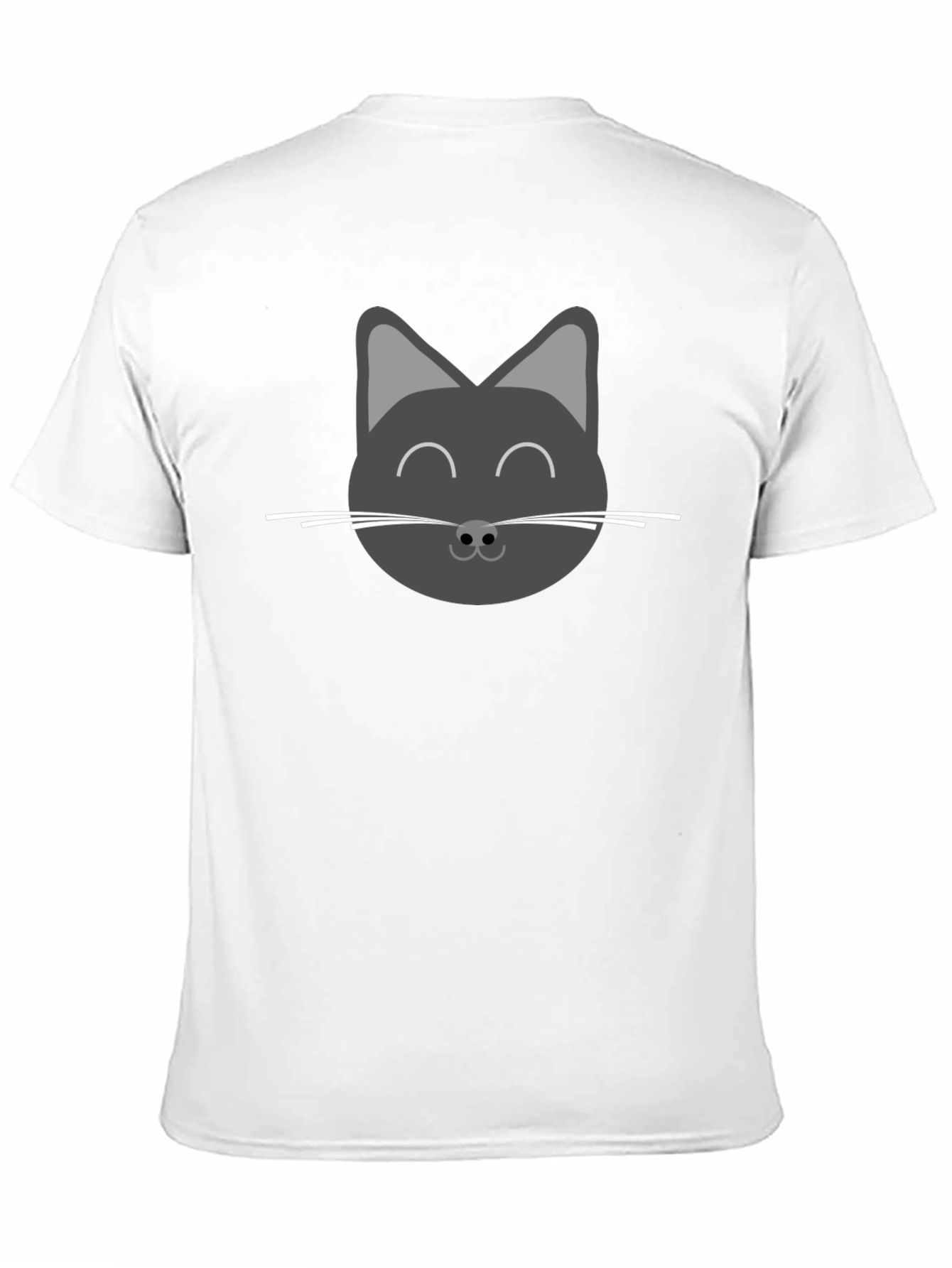 Black Cute Cat Face Graphic T-Shirt - Black view 11