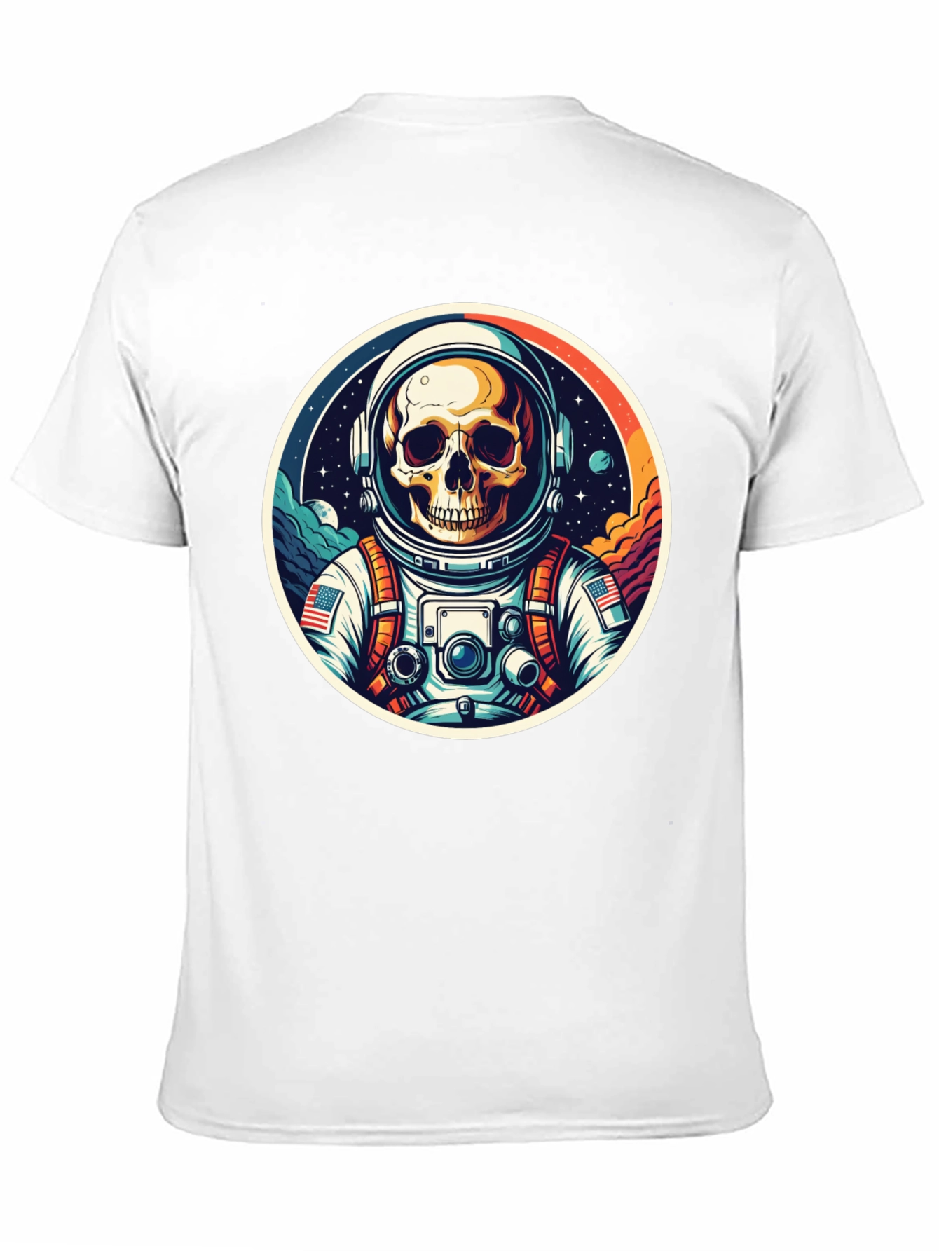 Black Astronaut Skull Black T-Shirt view 11