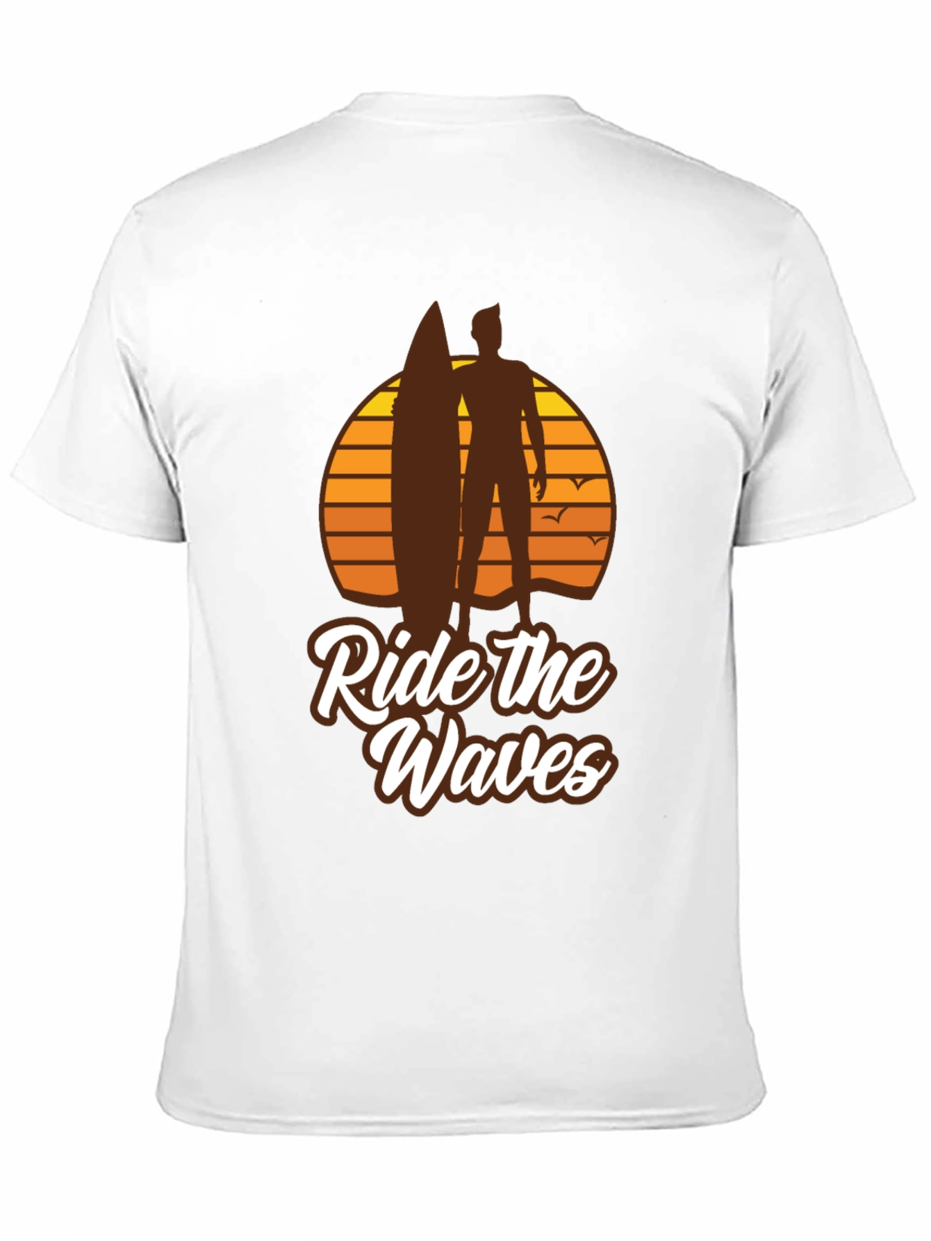 Black Ride the Waves Graphic T-Shirt - Surfer Style view 11