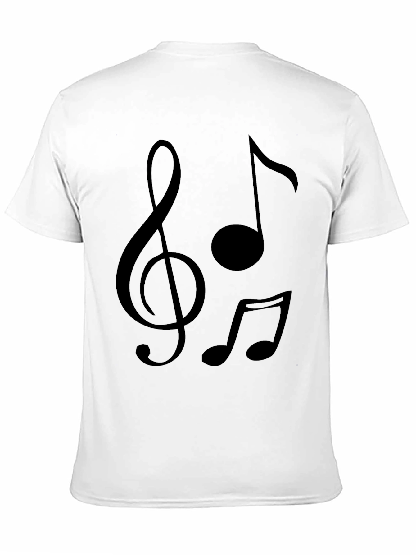 Black Musical Notes Graphic T-Shirt - Black Crew Neck Tee view 11