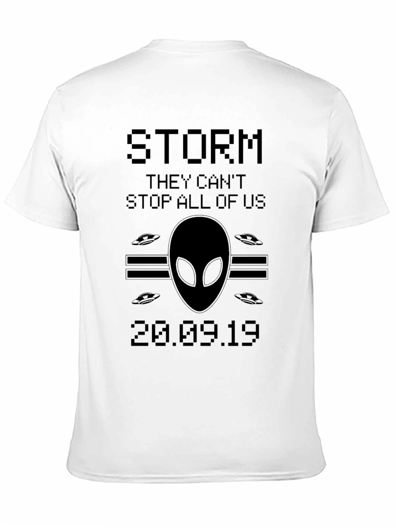 Black Storm Area 51 T-Shirt Alien UFO Graphic Tee view 11