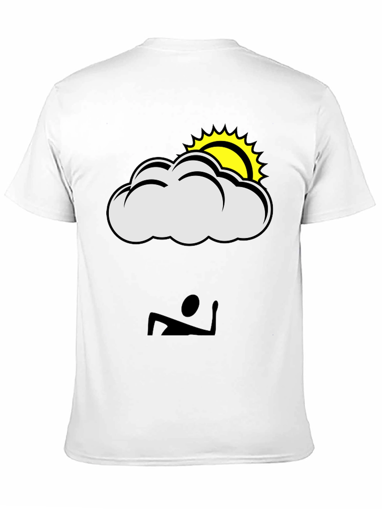 Black Cloud & Sun Graphic T-Shirt - Black Casual Tee view 11