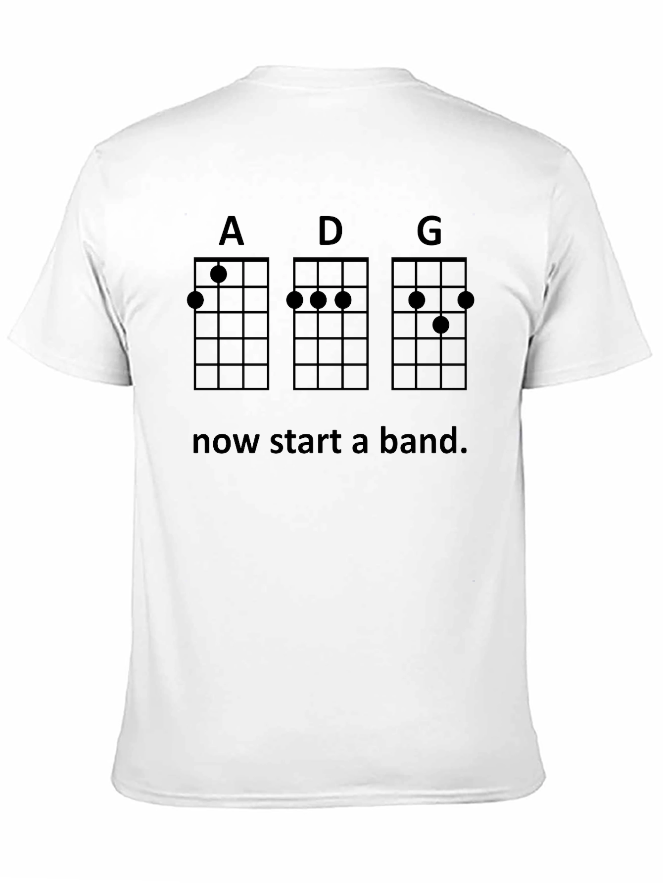 Black Ukulele Chord T-Shirt - Start a Band! view 11