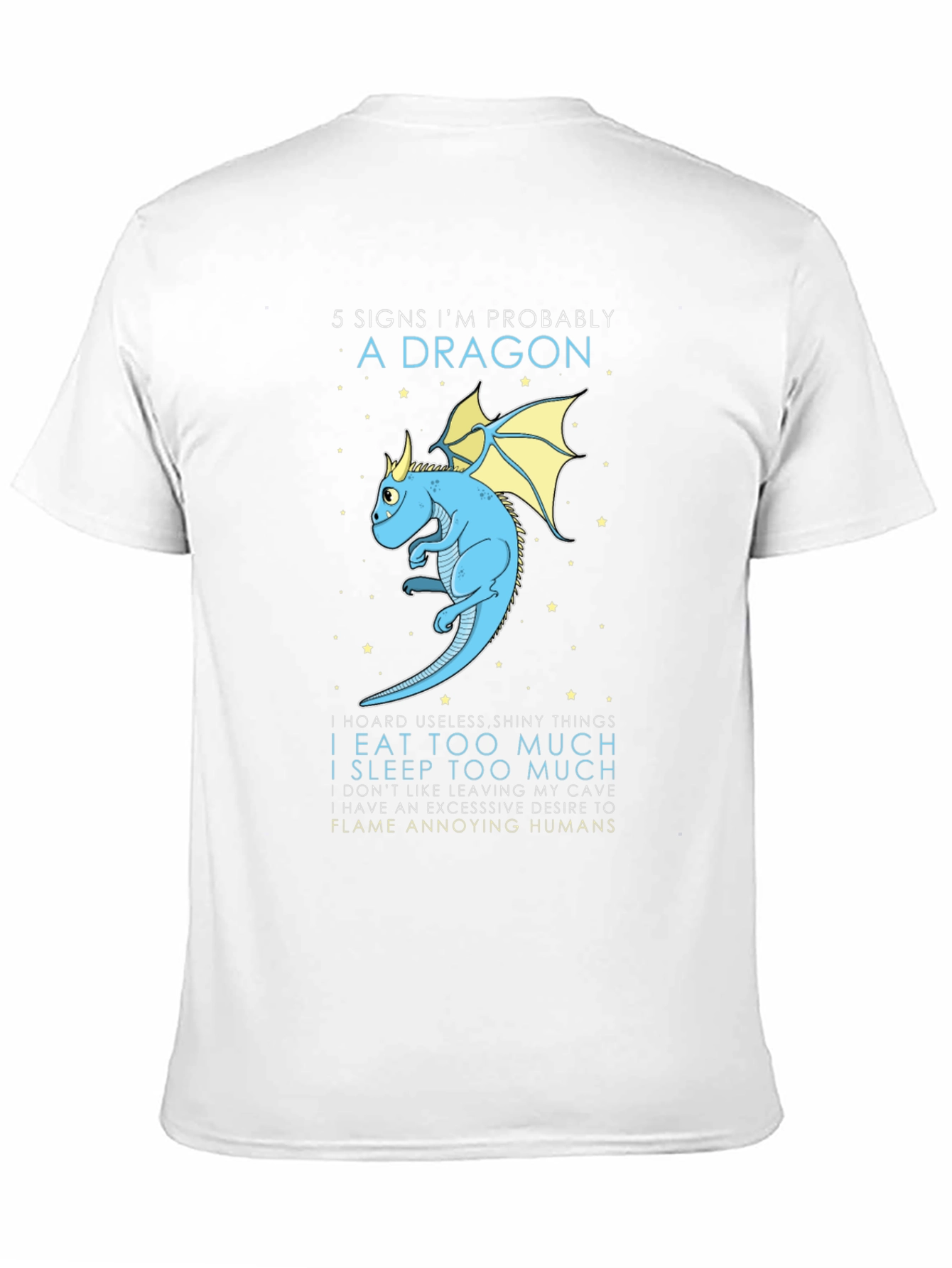 Black 5 Signs I'm Probably a Dragon Funny Graphic T-Shirt view 11