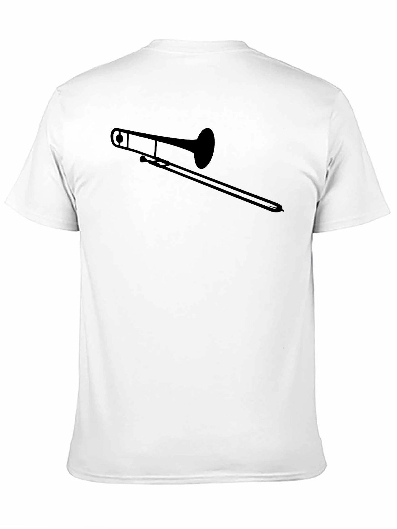 Black Trombone Graphic Tee - Musician's Black T-Shirt view 11