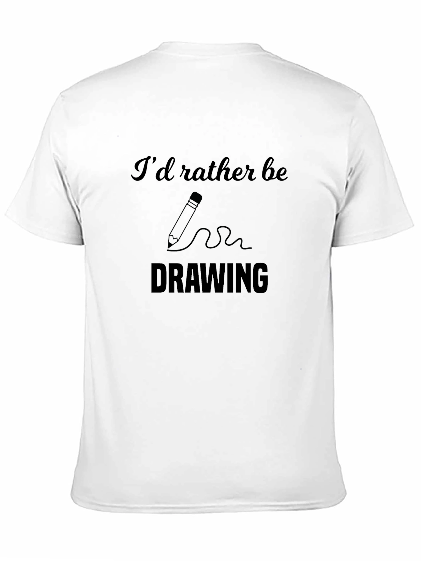 Black I'd Rather Be Drawing Graphic T-Shirt view 11