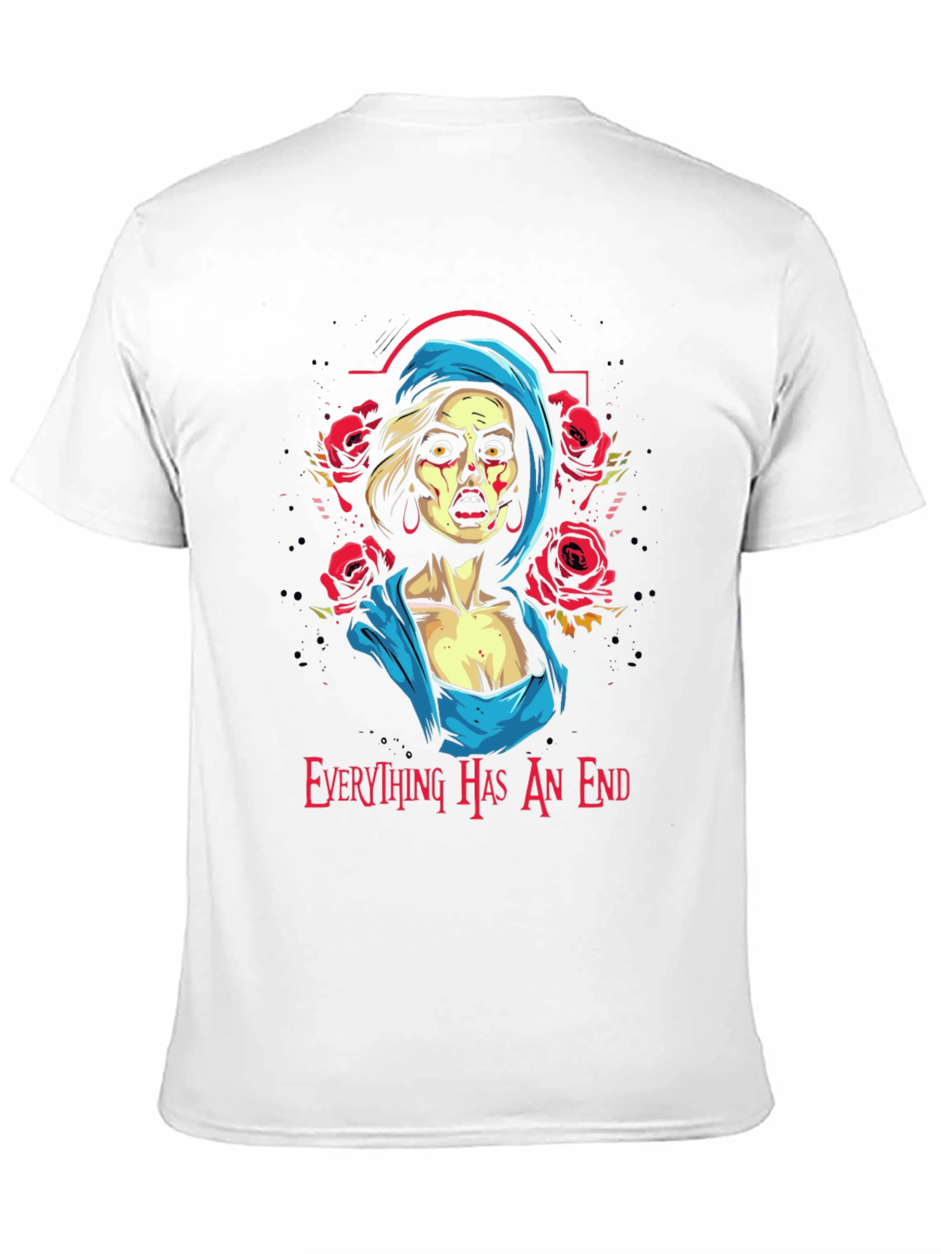 Black Zombie Woman Graphic T-Shirt: "Everything Has An End" view 11