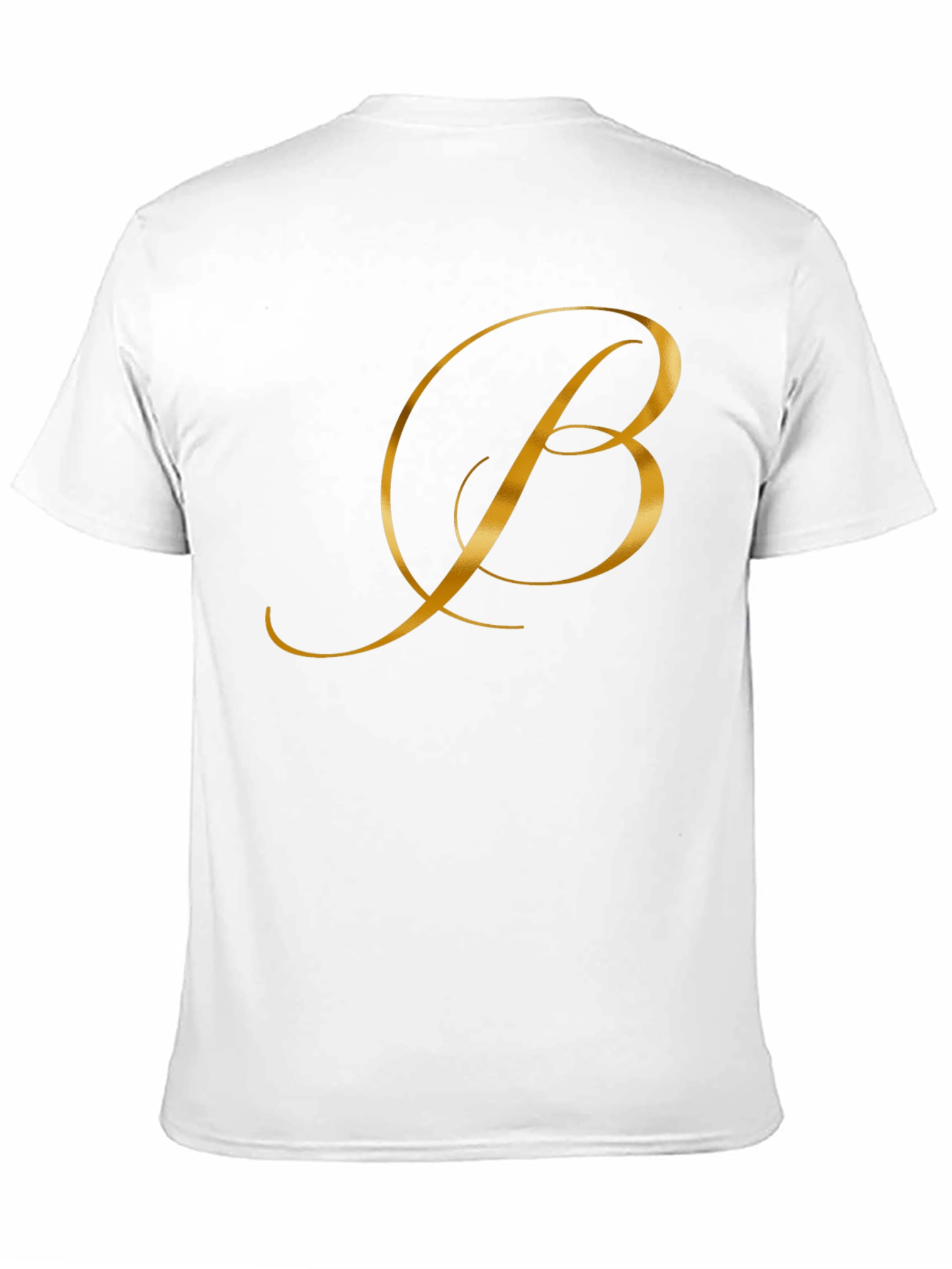 Black Elegant Gold Letter B Black T-Shirt view 11