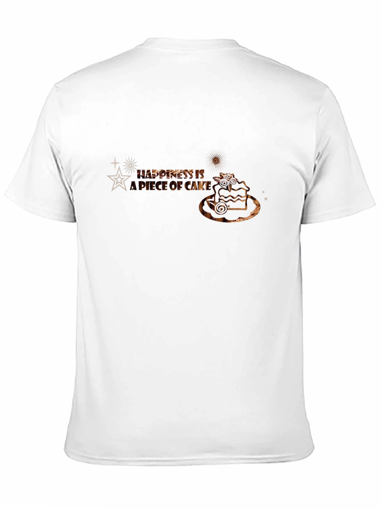 Black Happiness is a Piece of Cake Black T-Shirt view 11