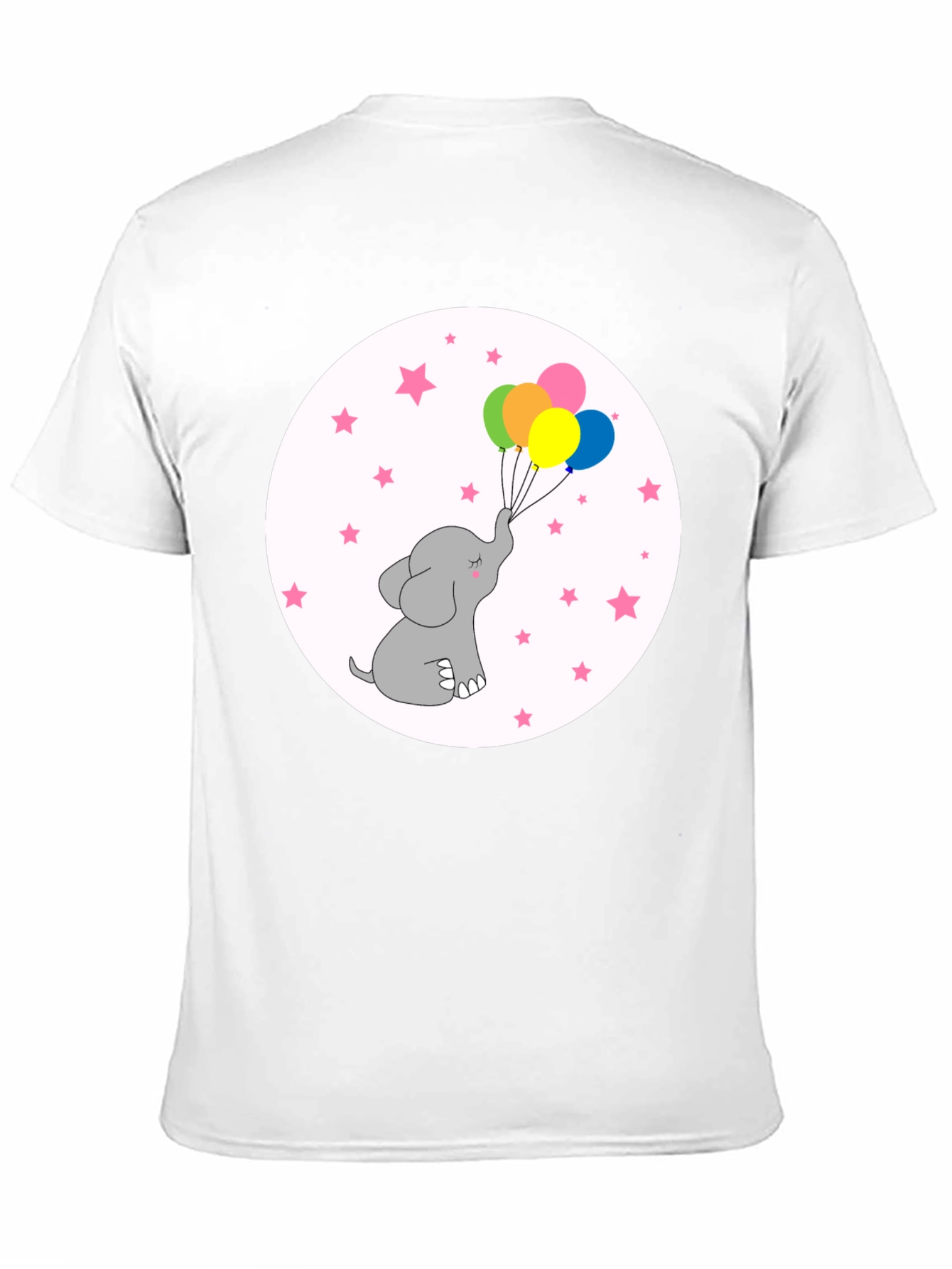 Black Elephant Balloons Black T-Shirt Cute Cartoon Style view 11
