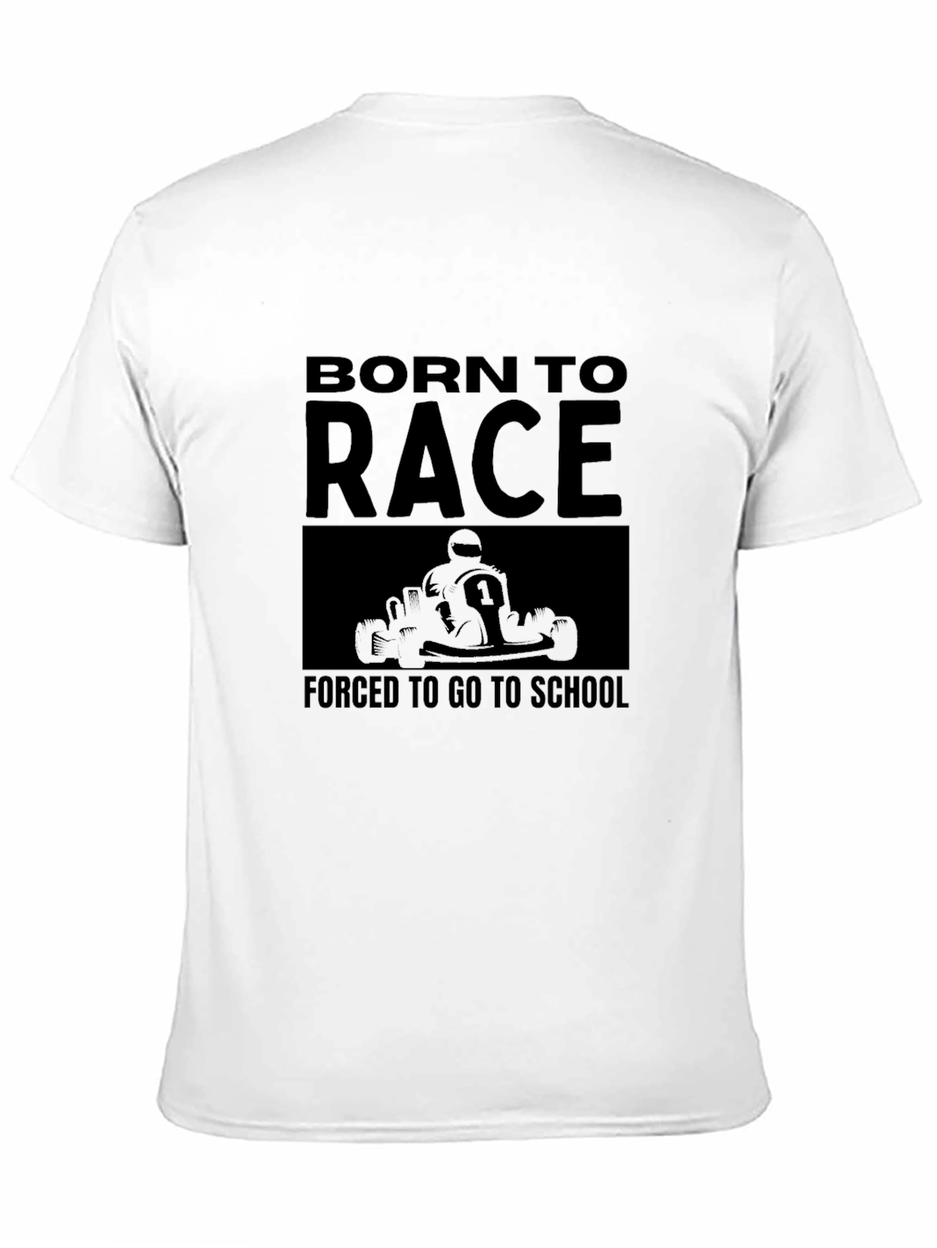 Black Born to Race T-Shirt - Go Kart Racing Fan Tee view 11