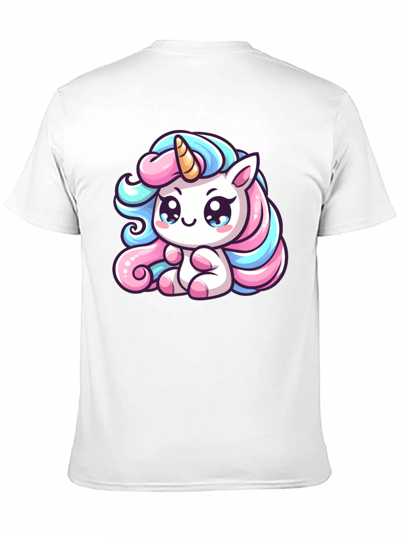Black Cute Unicorn Graphic Black Tee Shirt view 11