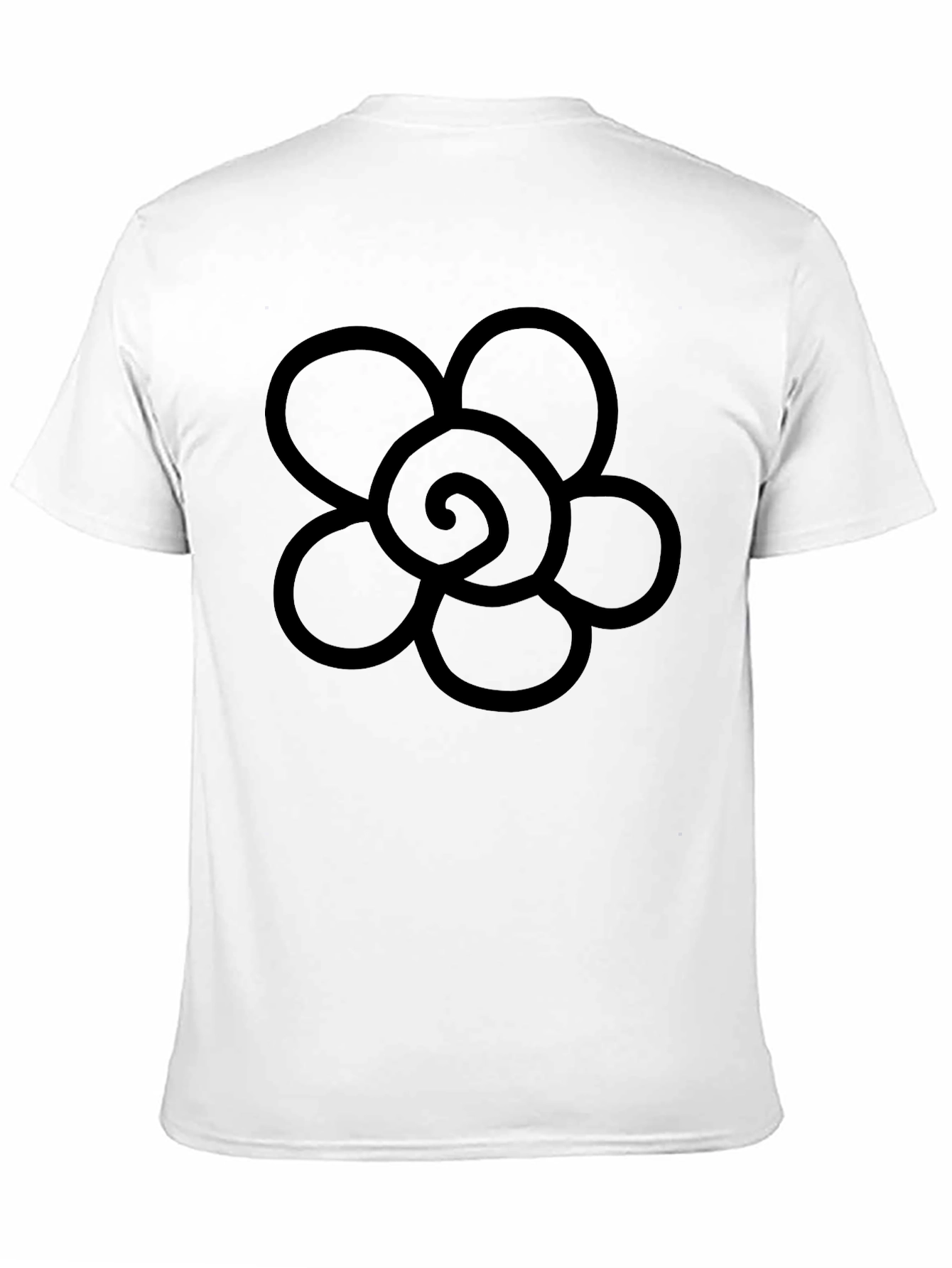 Black Black T-Shirt with Flower Graphic view 11