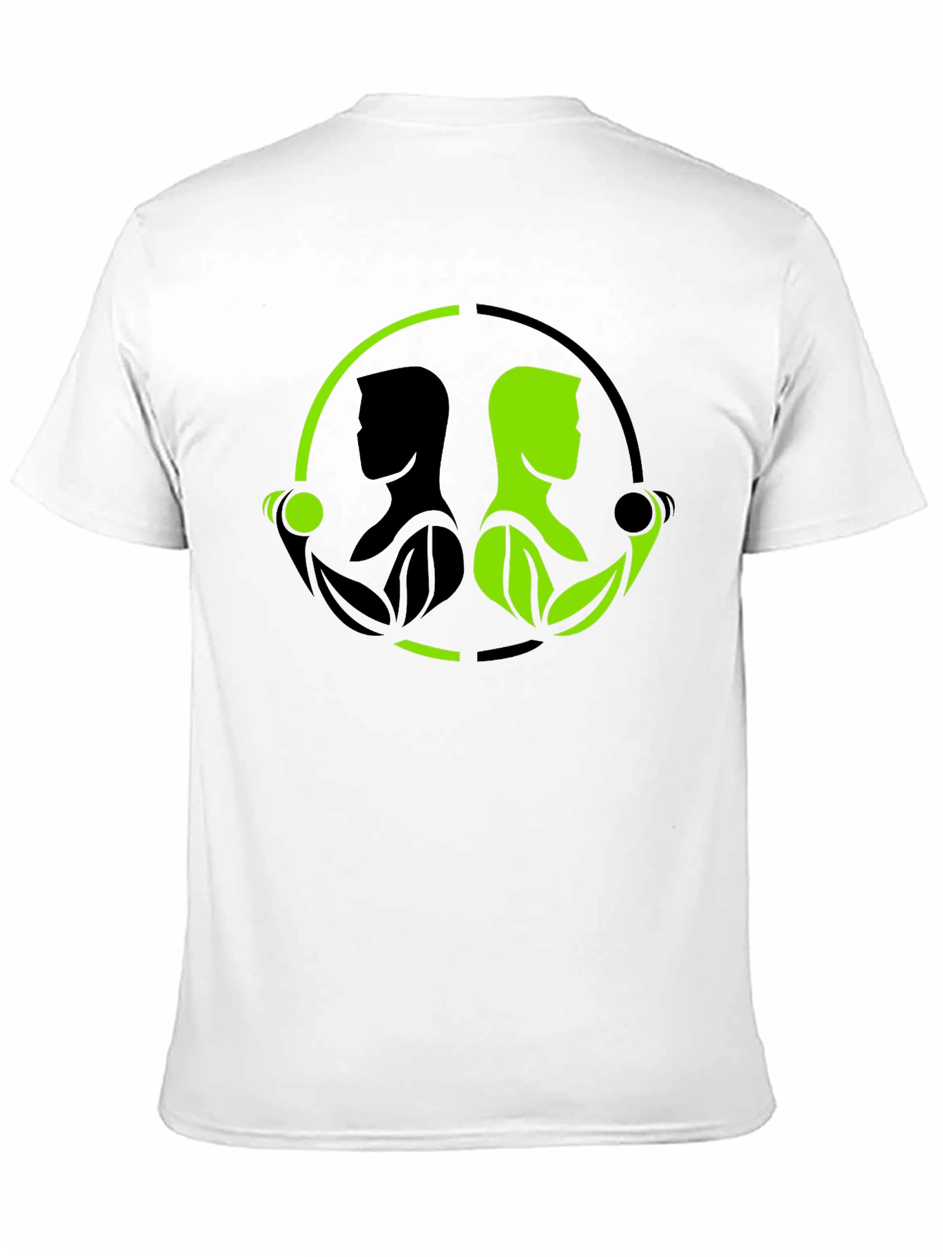 Black Nature Gym T-Shirt - Black Green Yin Yang Fitness view 11
