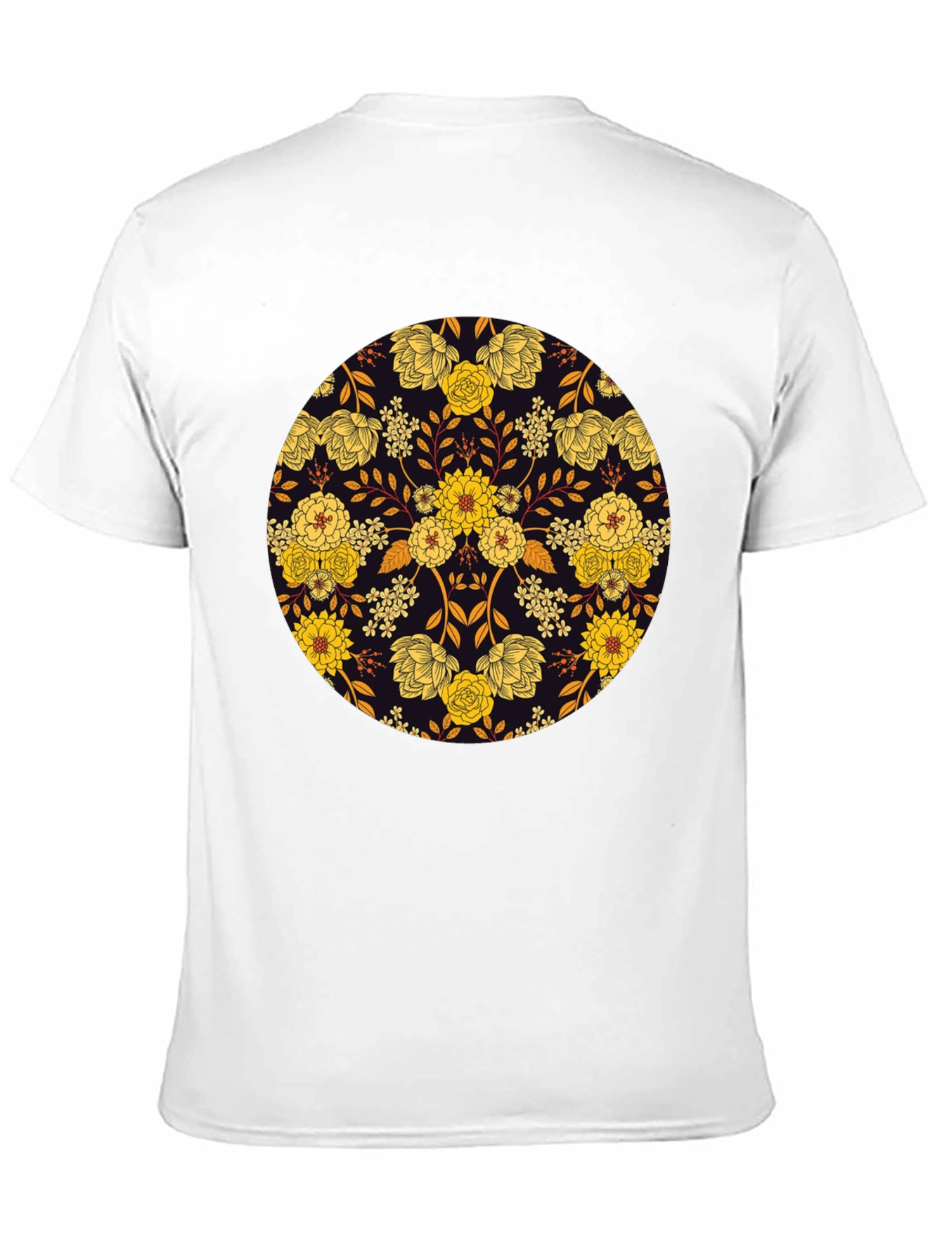 Black Floral Mandala Graphic Tee - Stylish Men's T-Shirt view 11