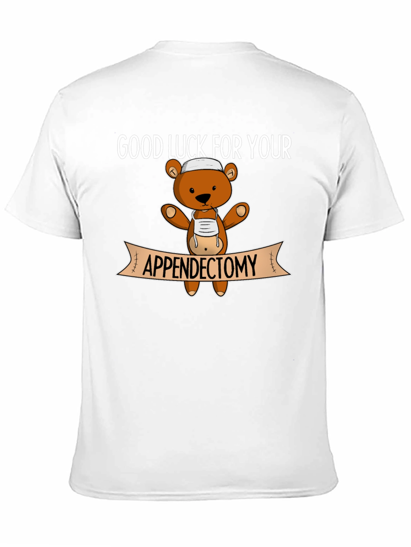Black Good Luck Appendectomy Teddy Bear Graphic T-Shirt view 11