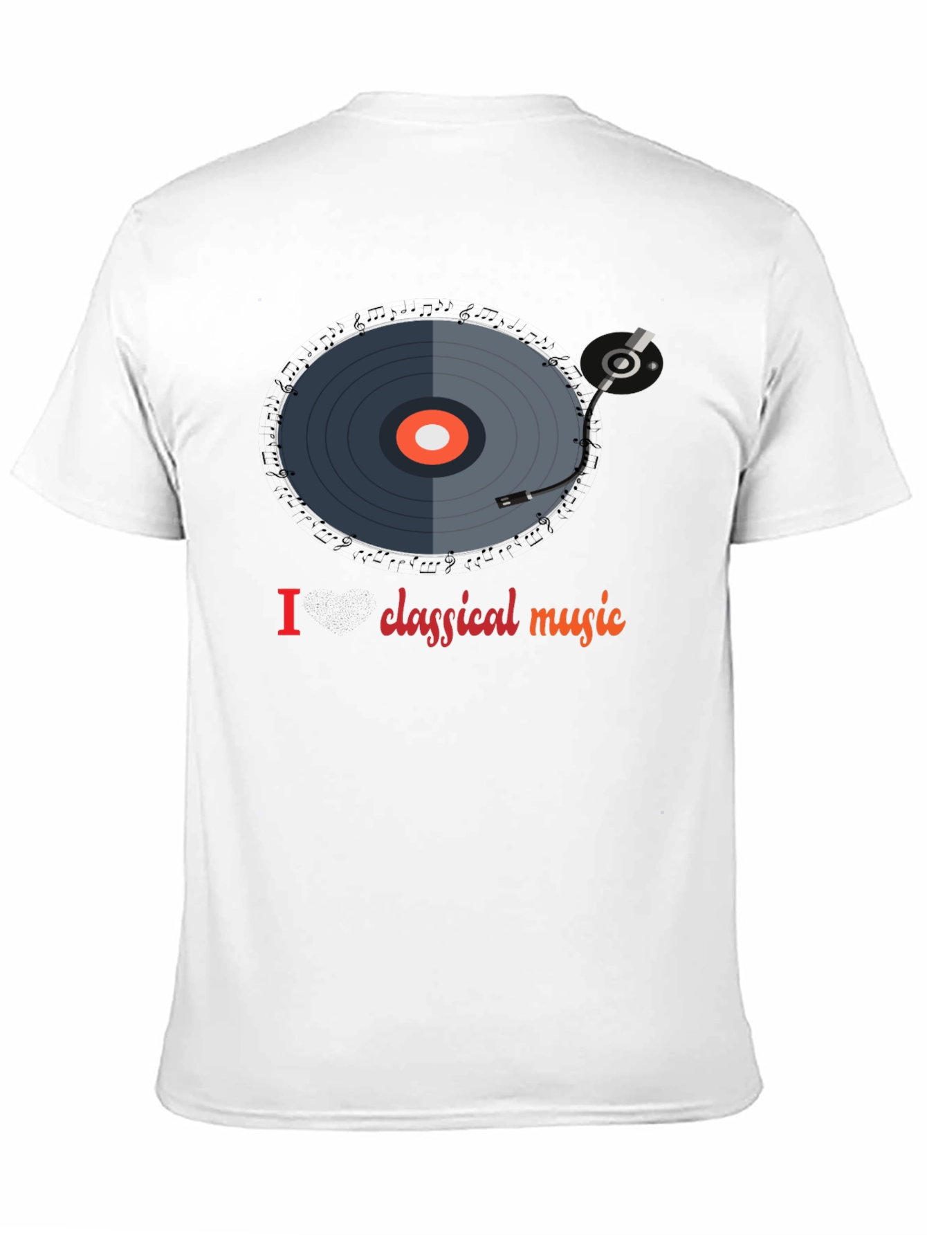 Black I Love Classical Music Vinyl Record Graphic Tee view 11