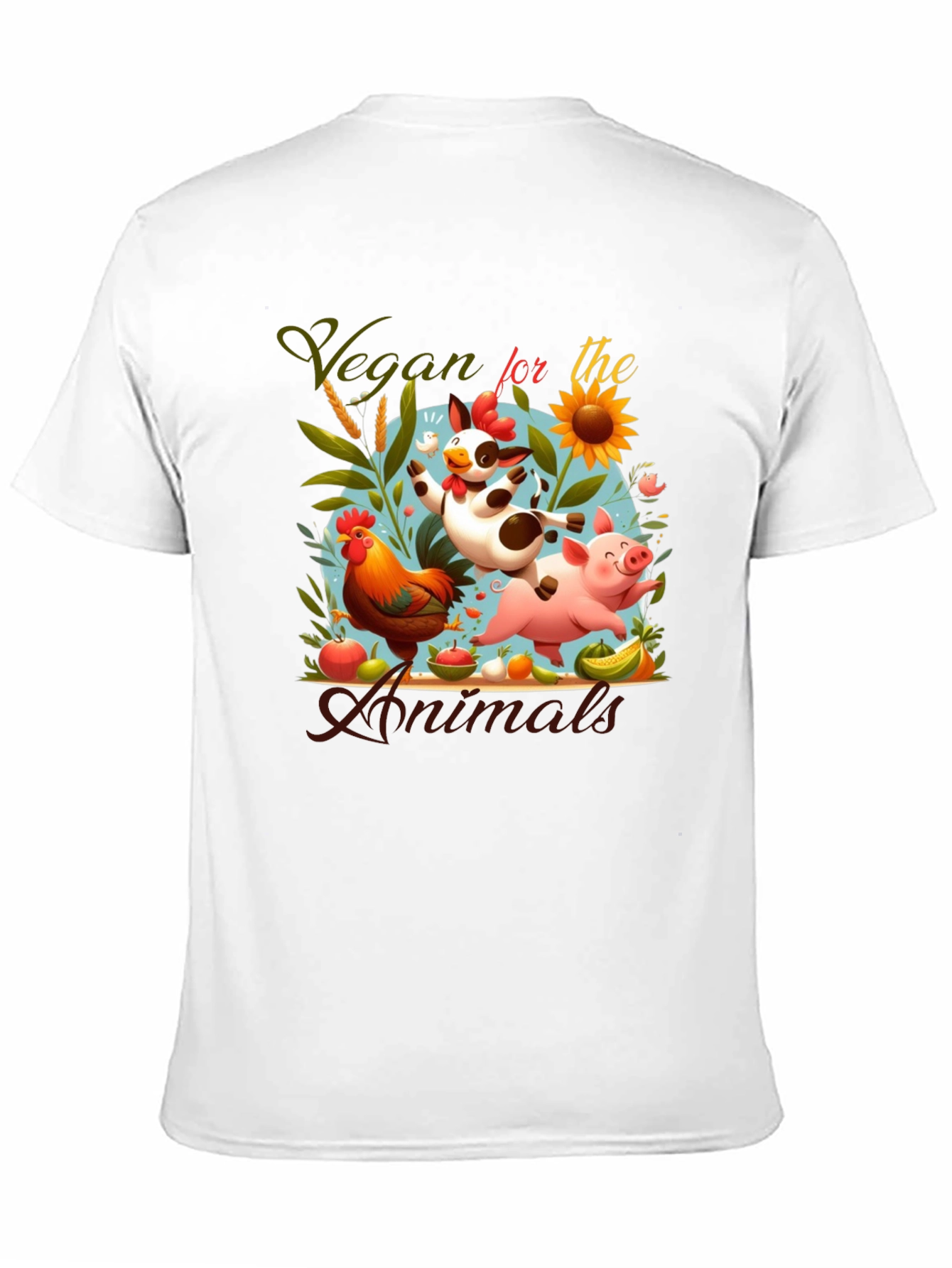Black Vegan for the Animals Graphic Tee view 11