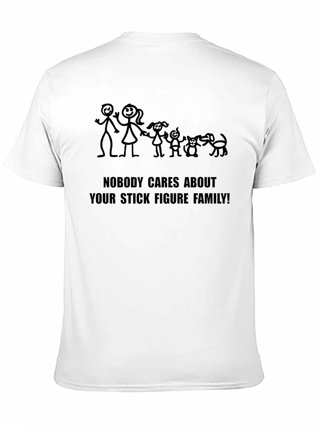 Black Funny Stick Figure Family T-Shirt view 11