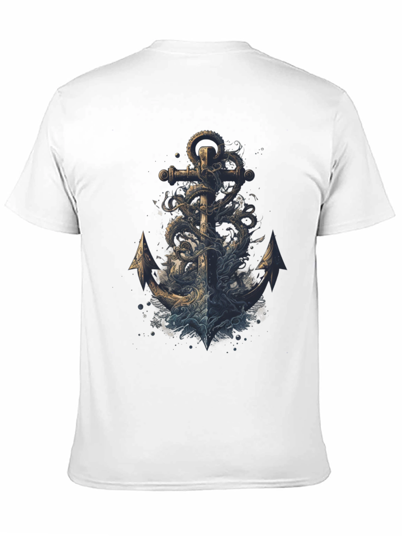 Black Anchor Octopus Graphic Tee - Men's Black T-Shirt view 11