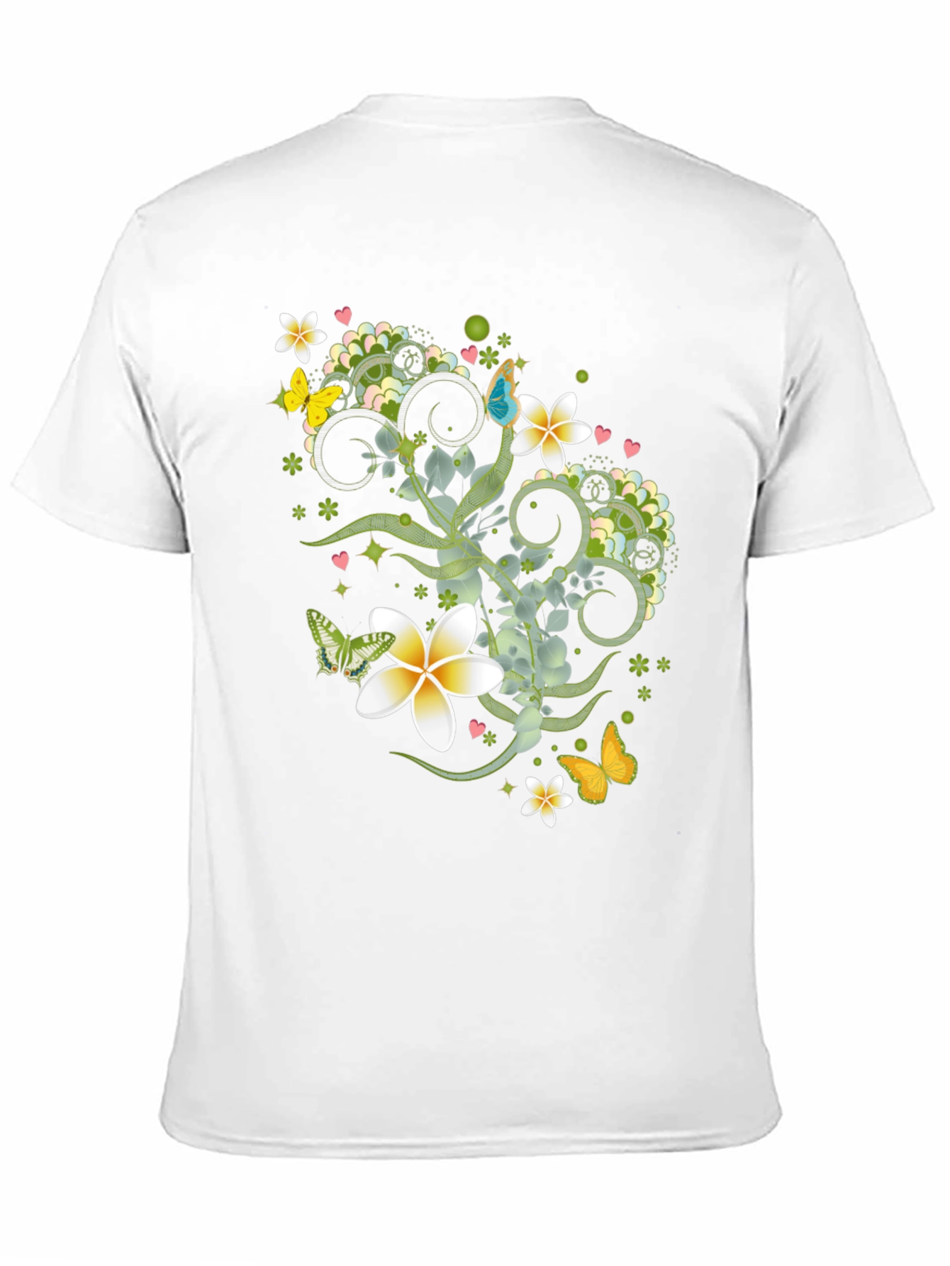 Black Floral Butterfly Graphic Black T-Shirt view 11