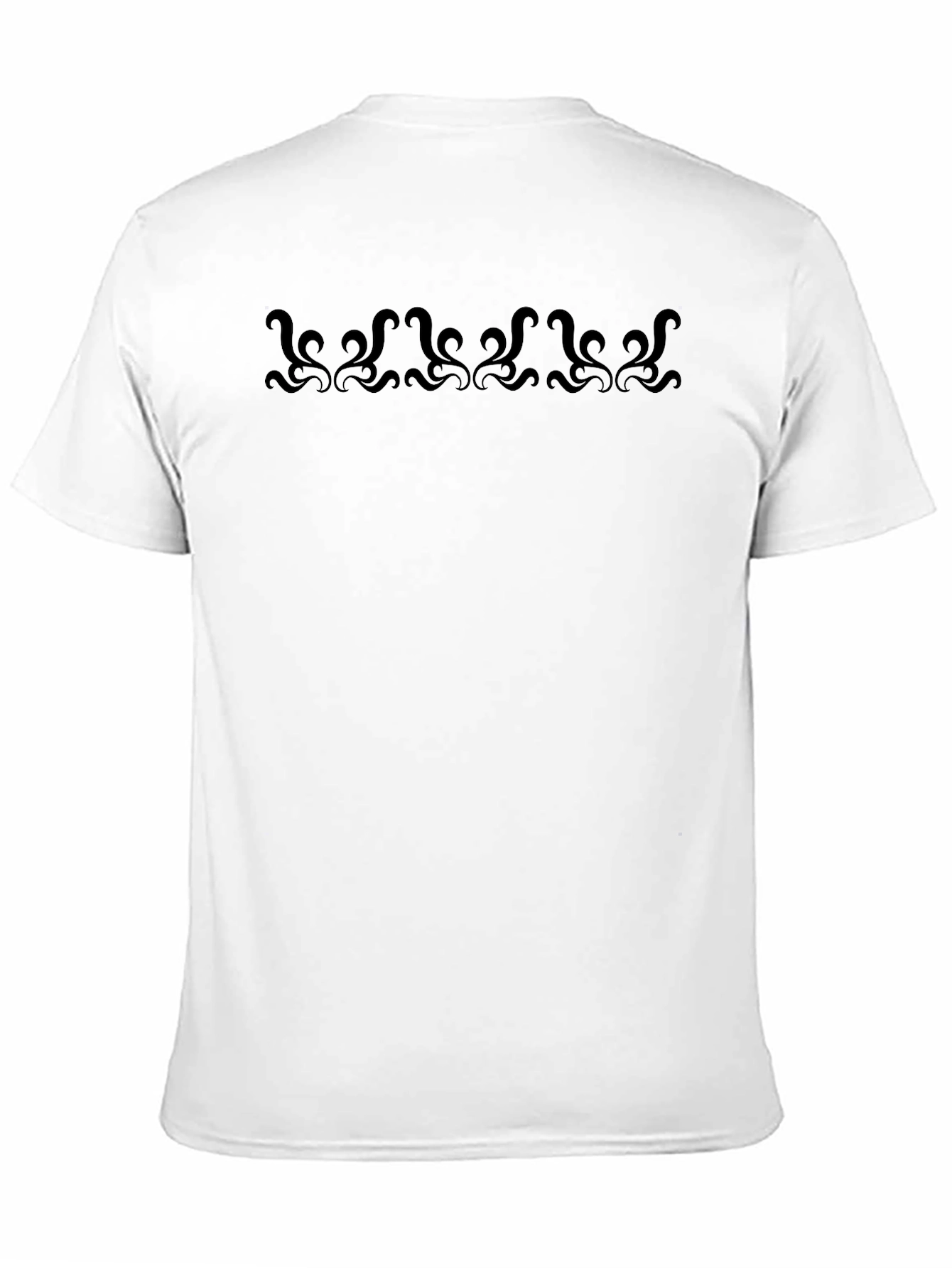 Black Men's Black Tee with Abstract Design view 11