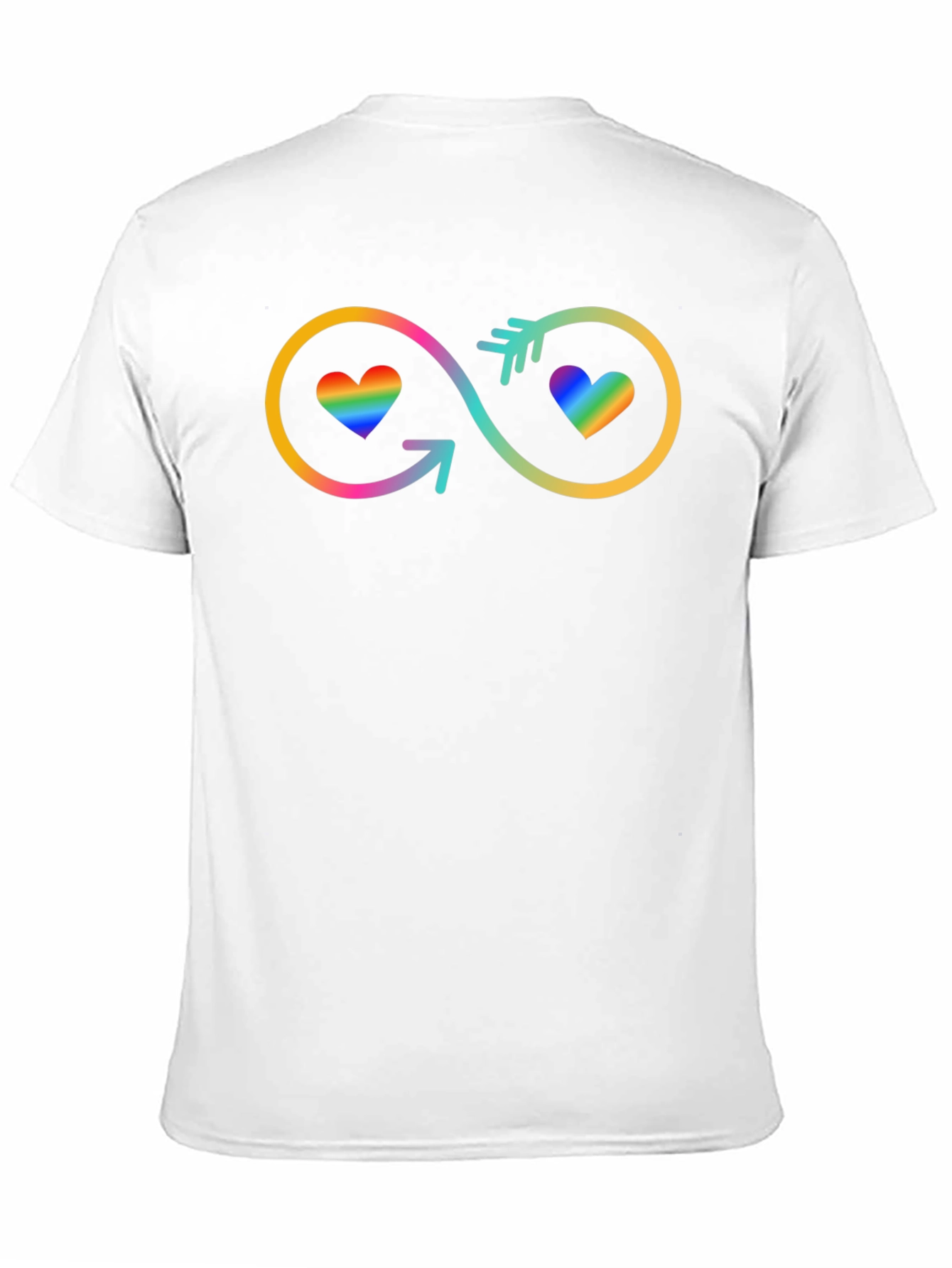 Black LGBTQ+ Rainbow Heart Infinity Symbol Tee view 11