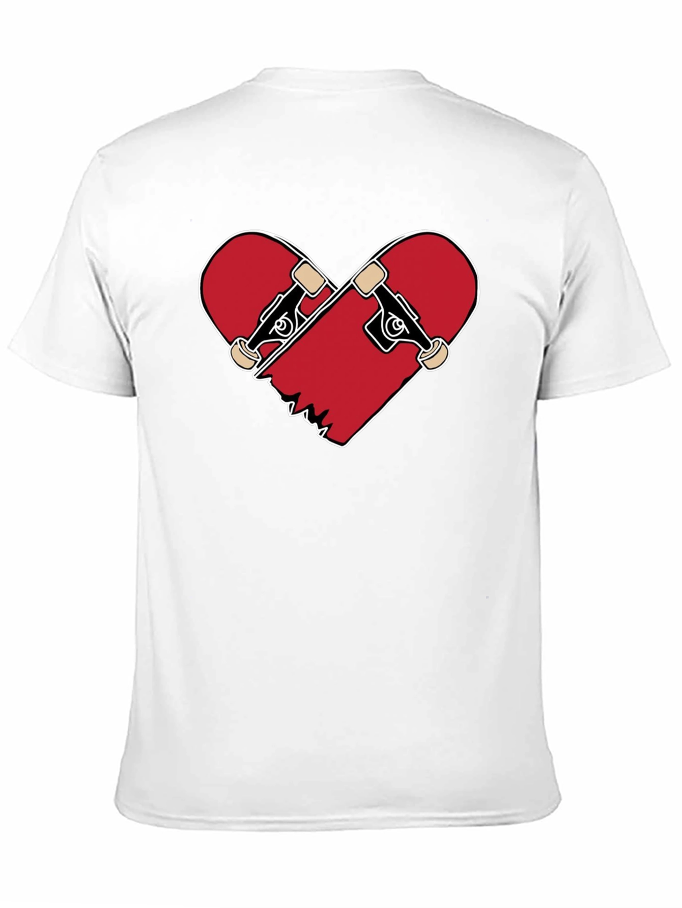 Black Heart Broken Skateboard T-Shirt - Black Crew Neck Tee view 11