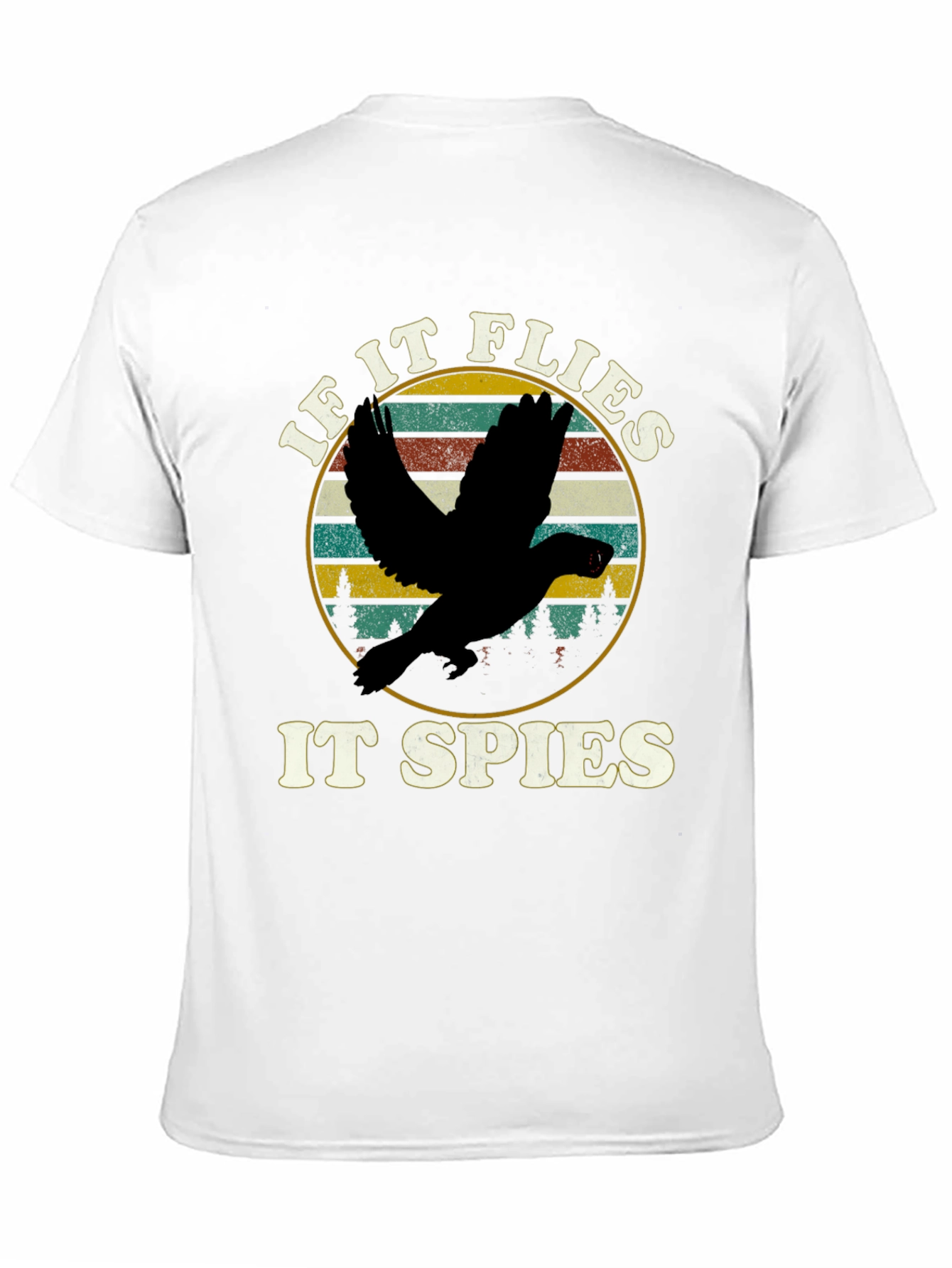 Black If It Flies It Spies T-Shirt view 11