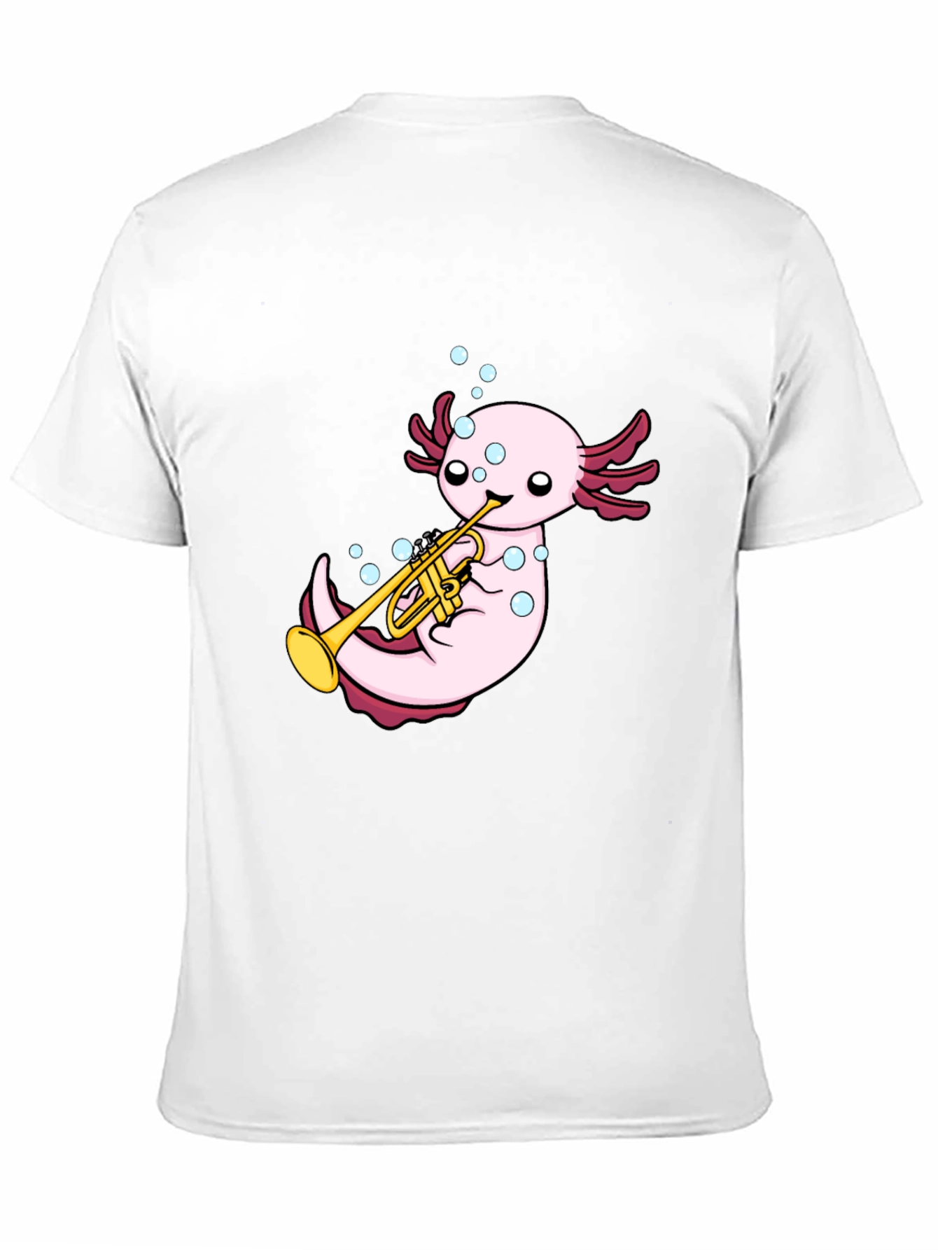 Black Axolotl Trumpet Player Graphic T-Shirt - Black view 11