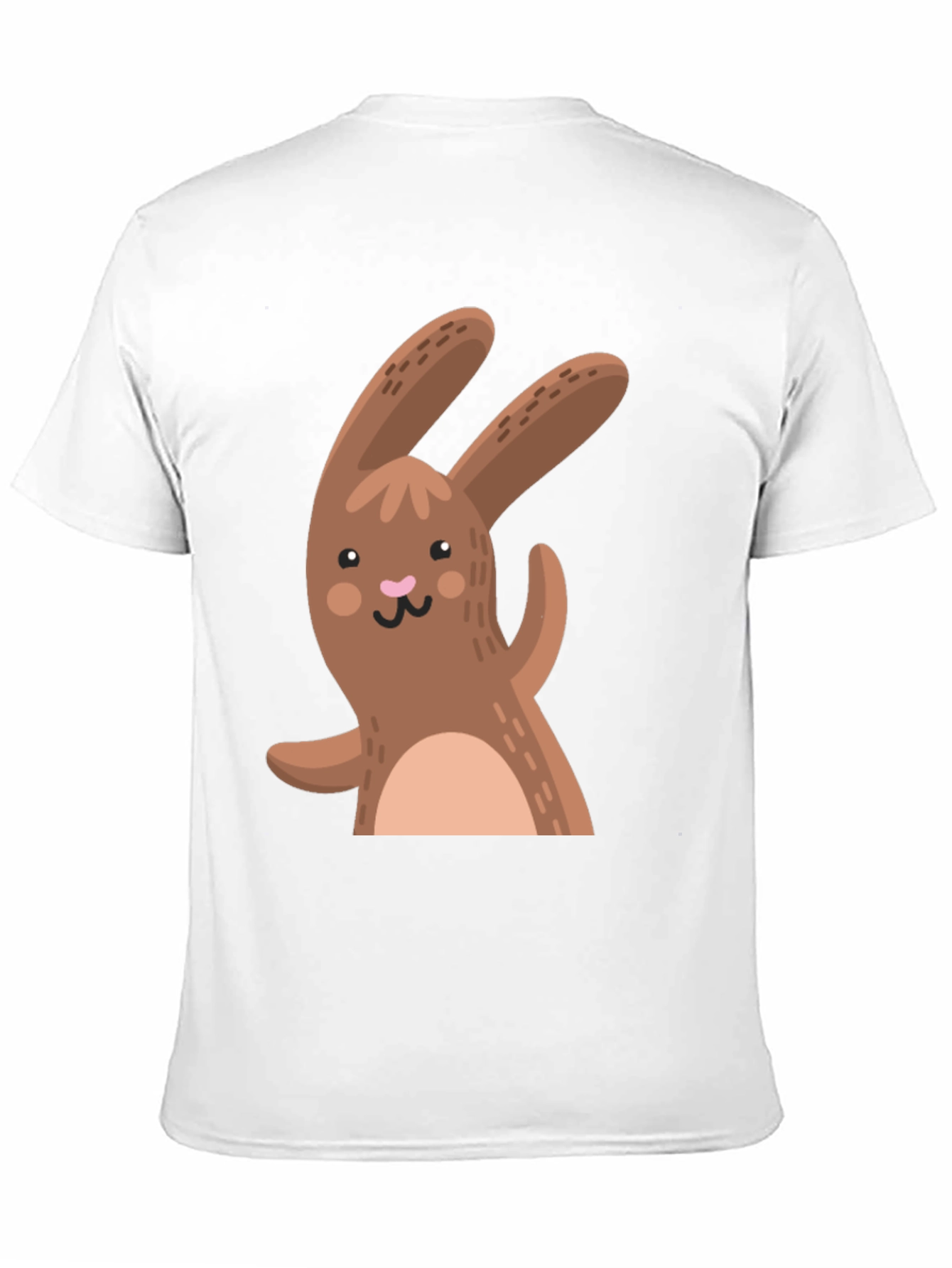 Black Cute Cartoon Rabbit Black T-Shirt view 11
