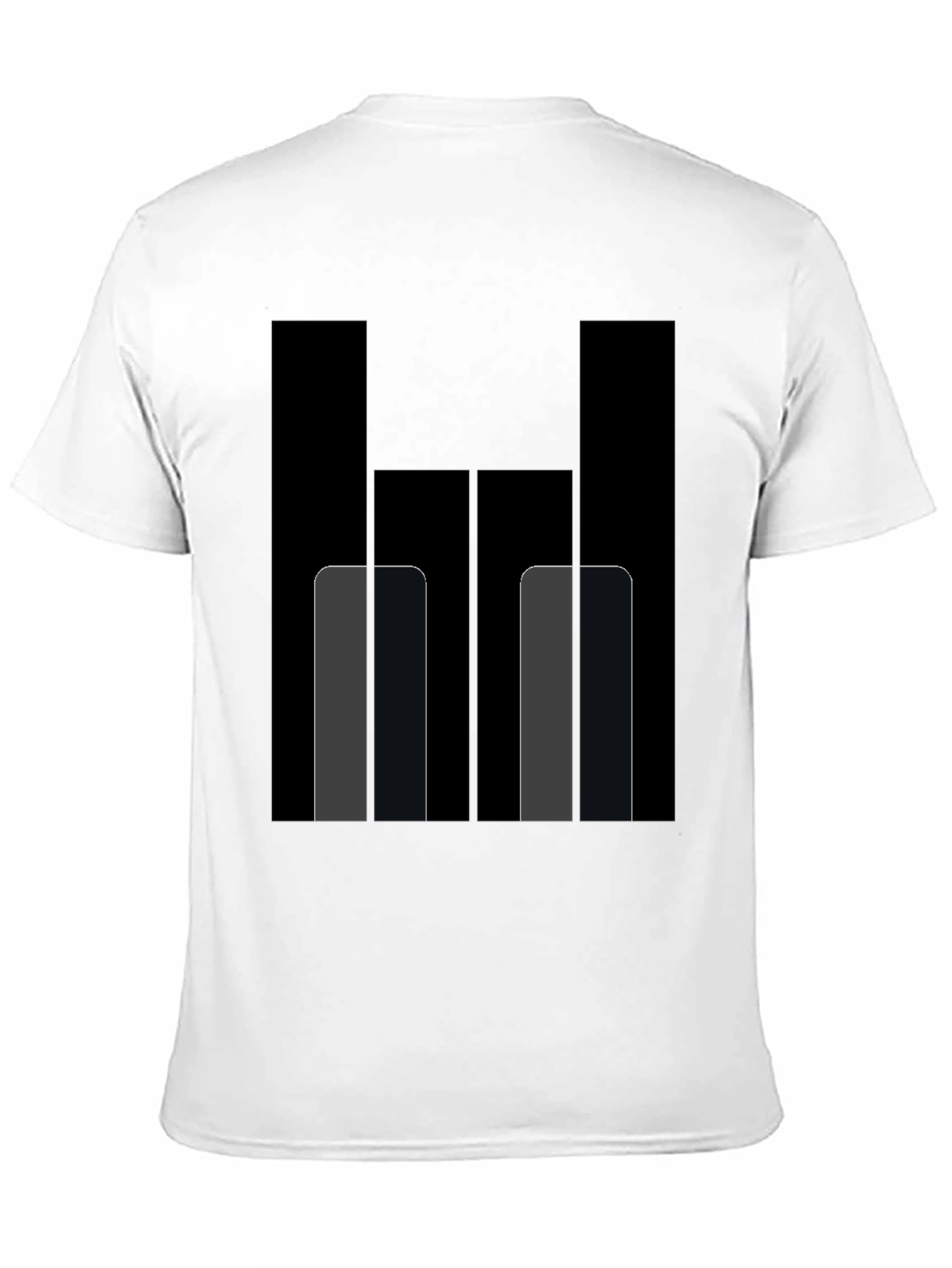 Black Modern Geometric Black Tee view 11
