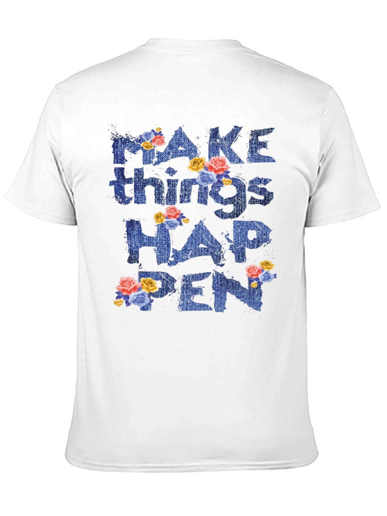 Black Floral 'Make Things Happen' Graphic Tee view 11