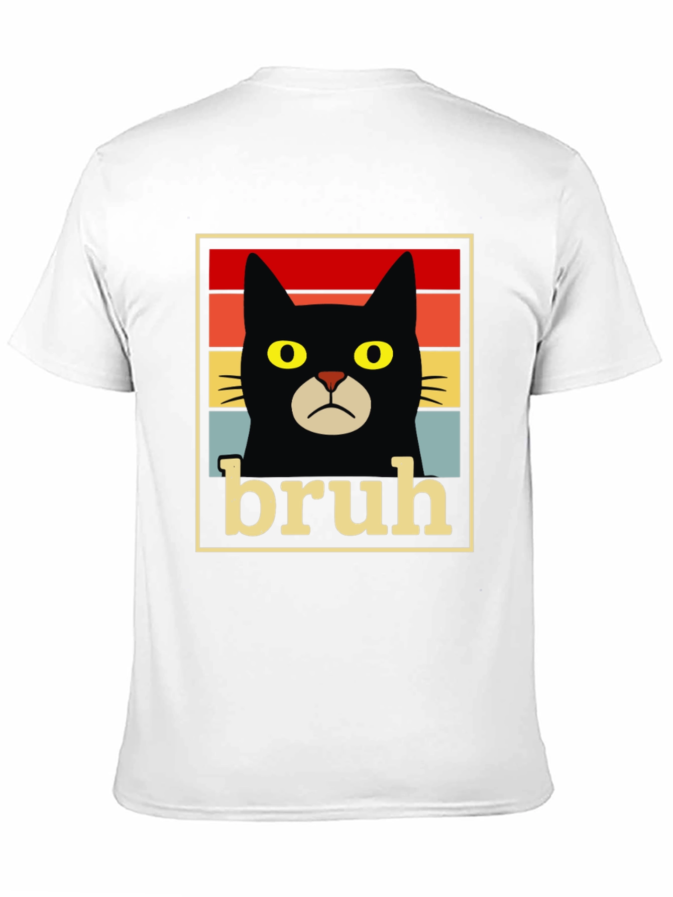 Black Bruh Cat T-Shirt - Funny Graphic Tee view 11