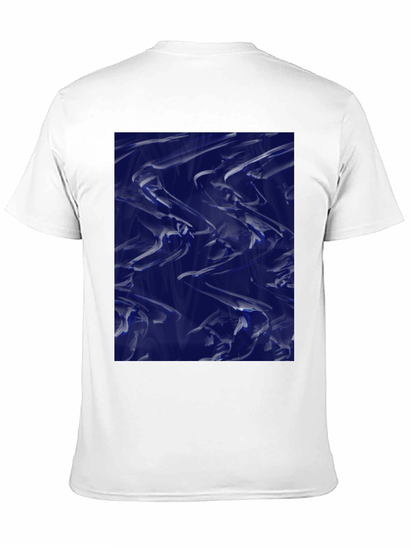Black Abstract Blue Fluid Art Graphic Black T-Shirt view 11