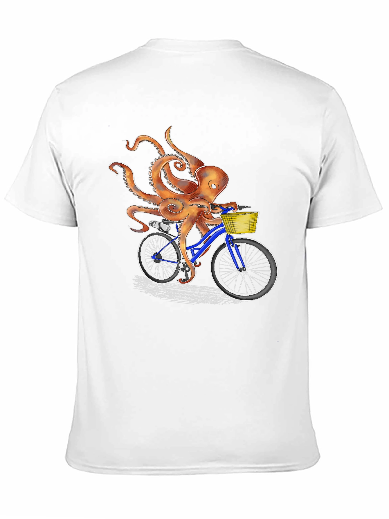 Black Octopus on Bike Graphic Tee - Unique & Fun T-Shirt view 11