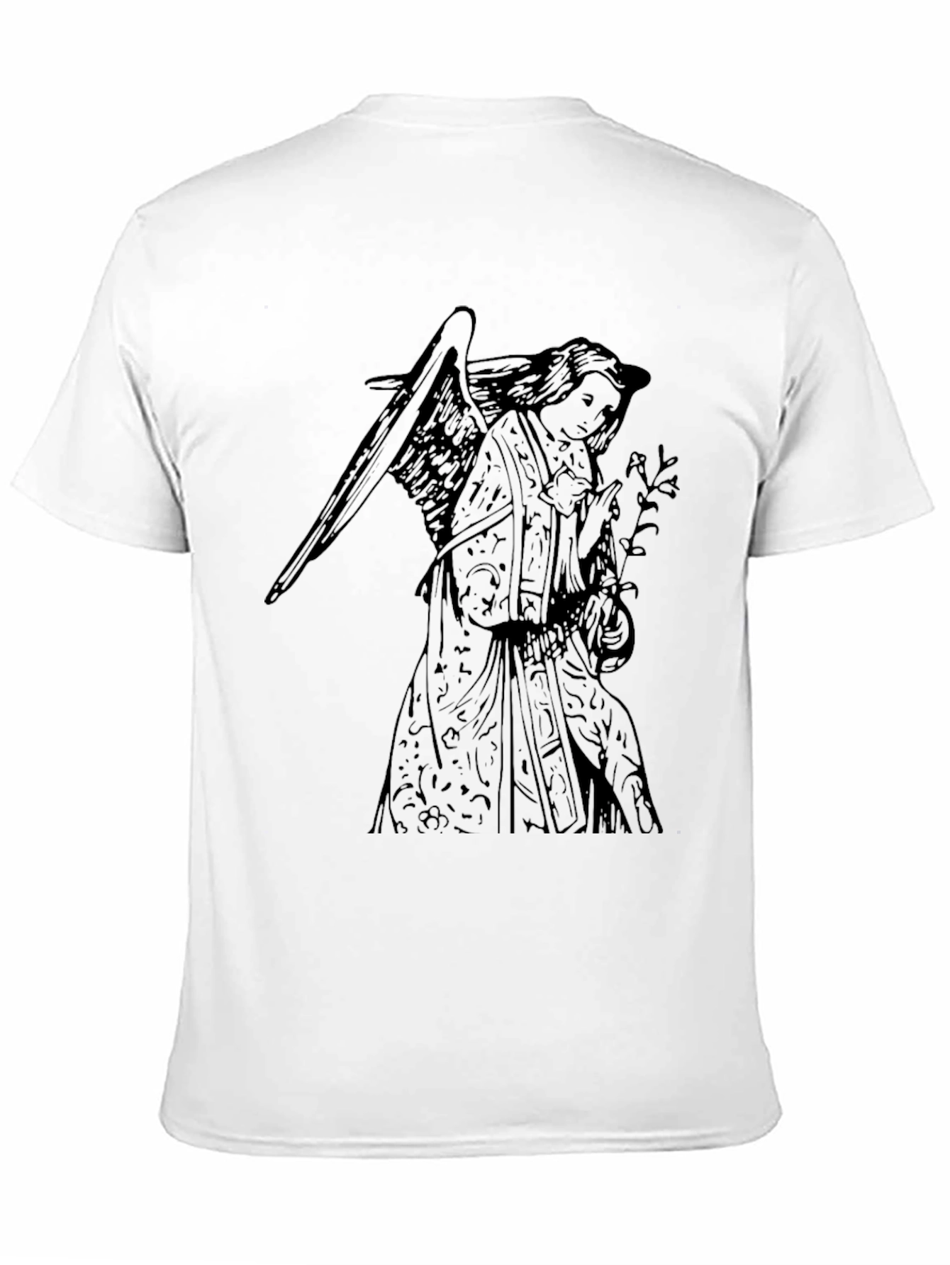 Black Angel Graphic T-Shirt - Classic Black Cotton Tee view 11