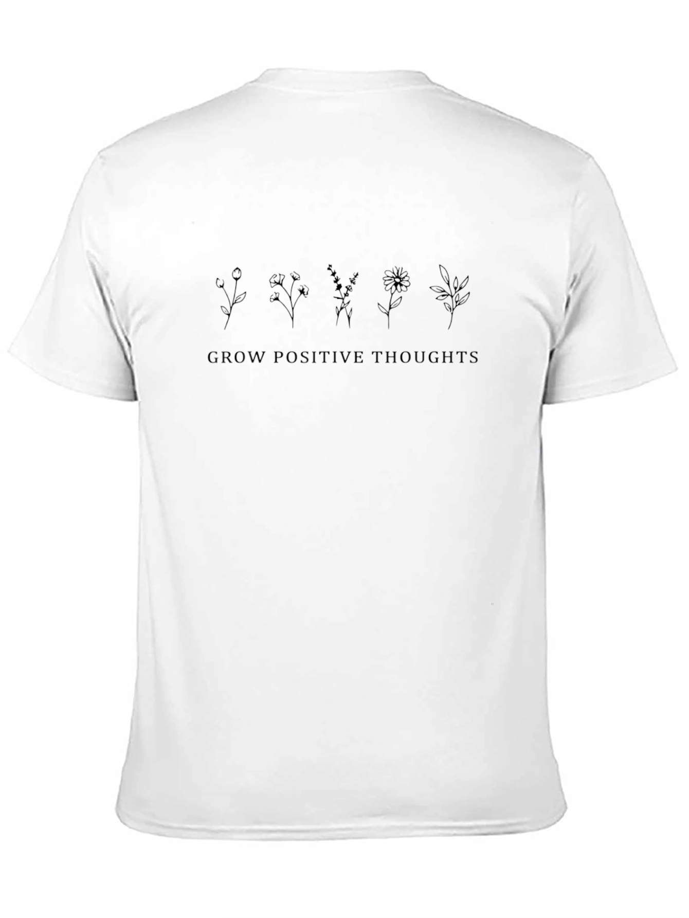 Black Grow Positive Thoughts T-Shirt view 11