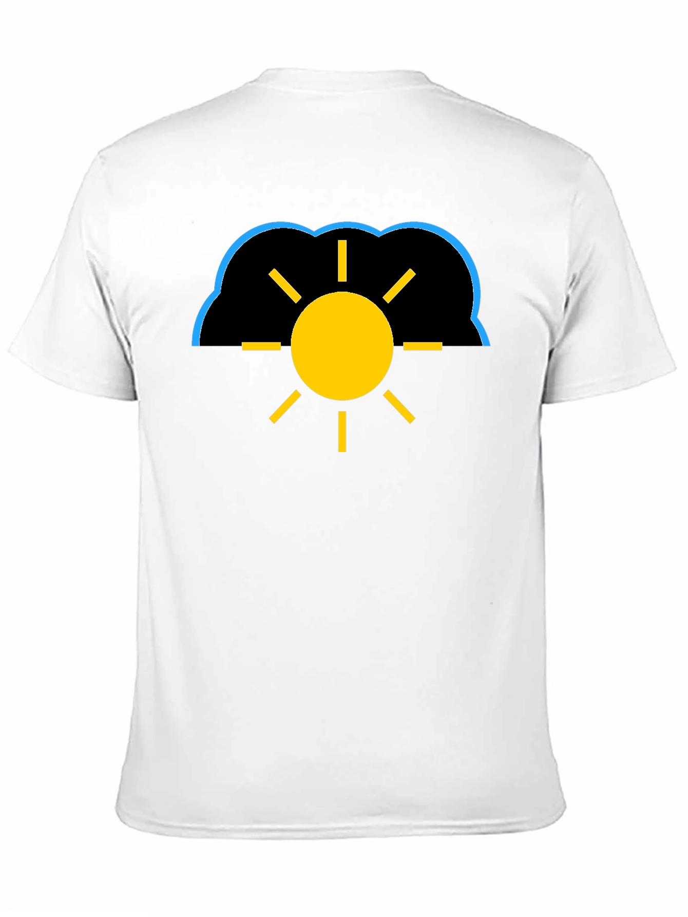 Black Cloudy Sun Black T-Shirt view 11