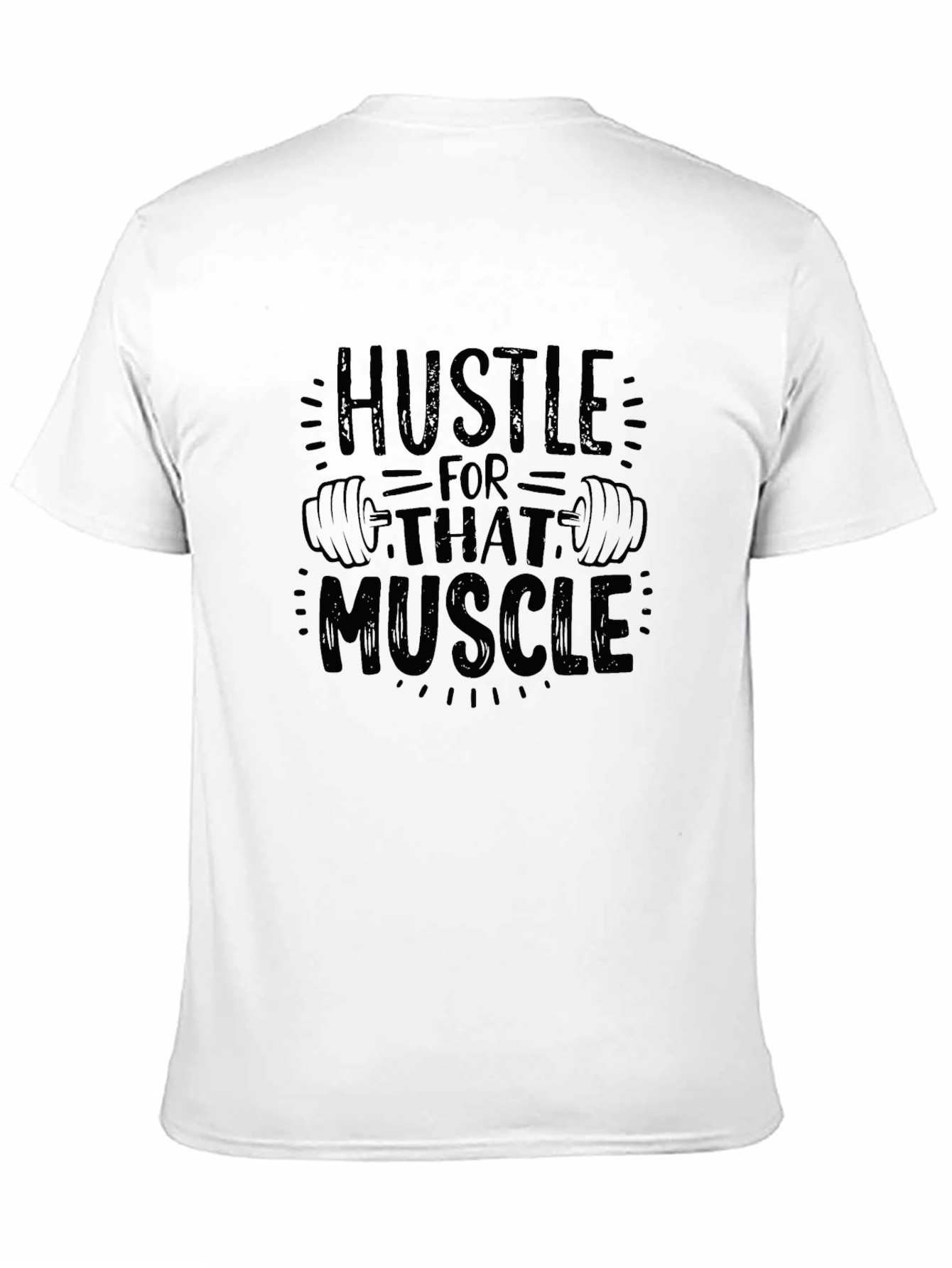 Black Hustle For That Muscle Black Graphic Tee view 11