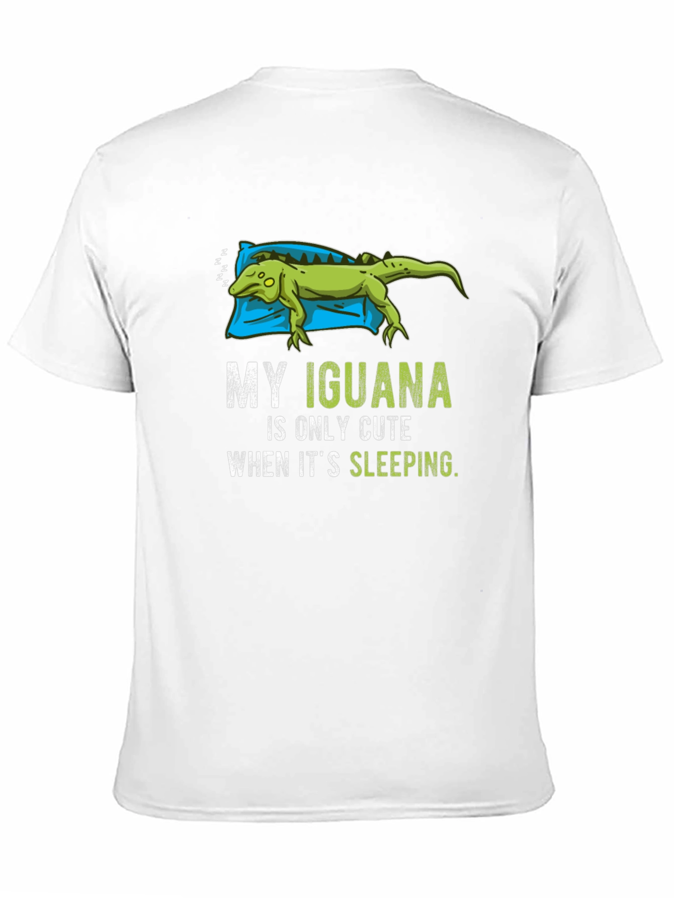 Black Funny Iguana Sleeping T-Shirt view 11