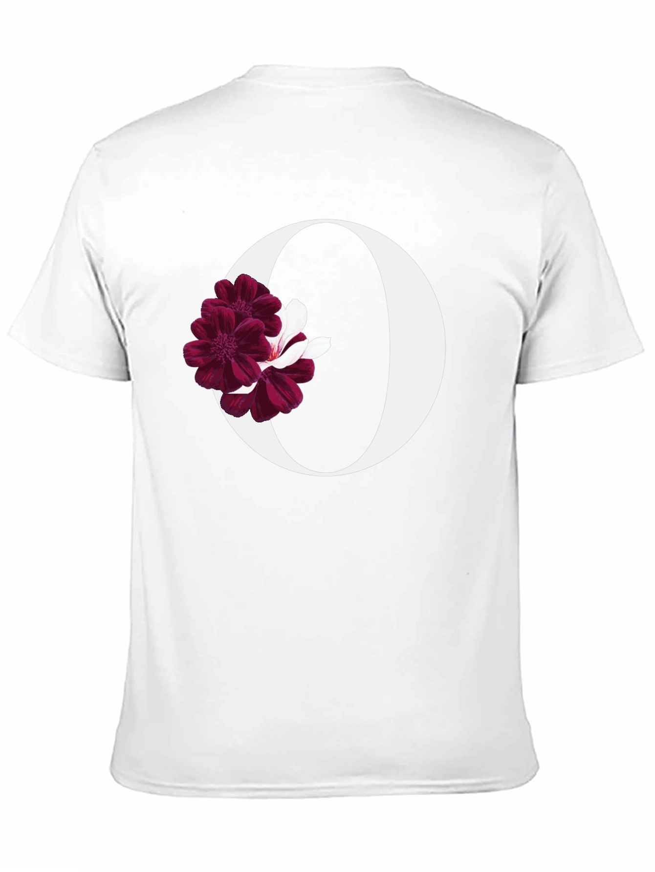 Black Floral Letter O Black T-Shirt view 11