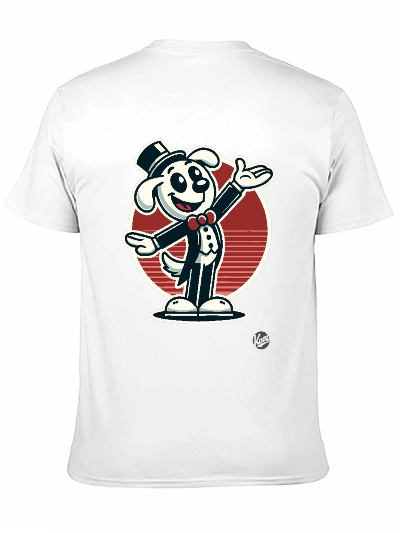 Black Dapper Dog Cartoon T-Shirt - Black Cotton Blend view 11